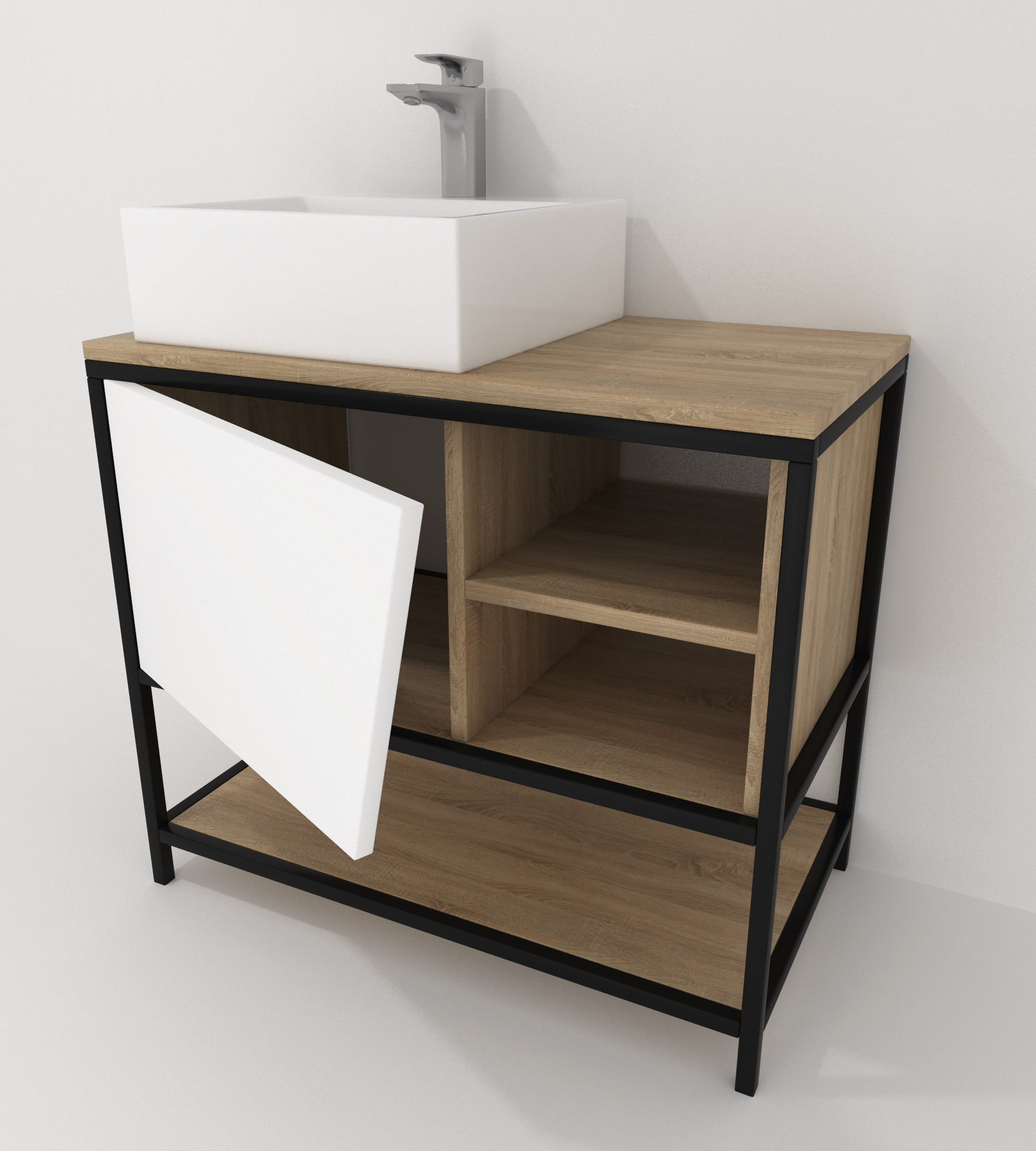 Pack Iron Rennes avec lavabo et miroir LED