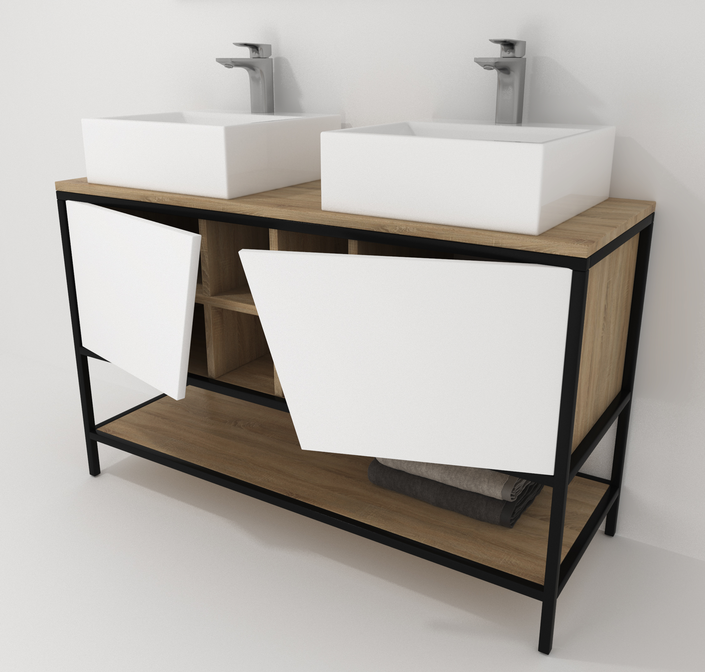 Pack Iron Rennes avec lavabo et miroir LED