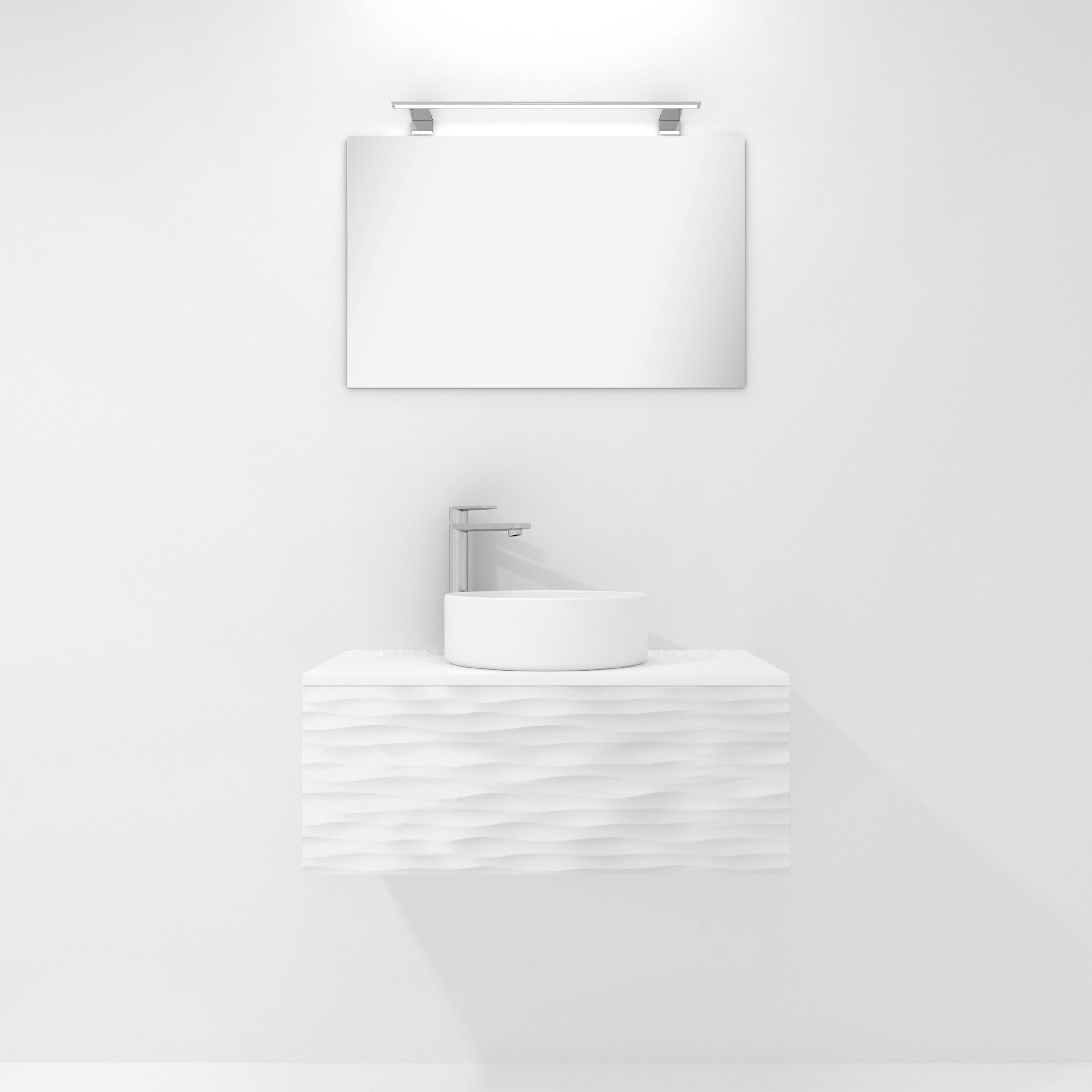 Pack Iroise avec éclairage, plan de travail, vue et projecteur LED