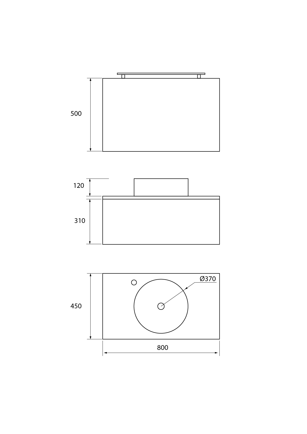 Pack Iroise avec éclairage, plan de travail, vue et projecteur LED
