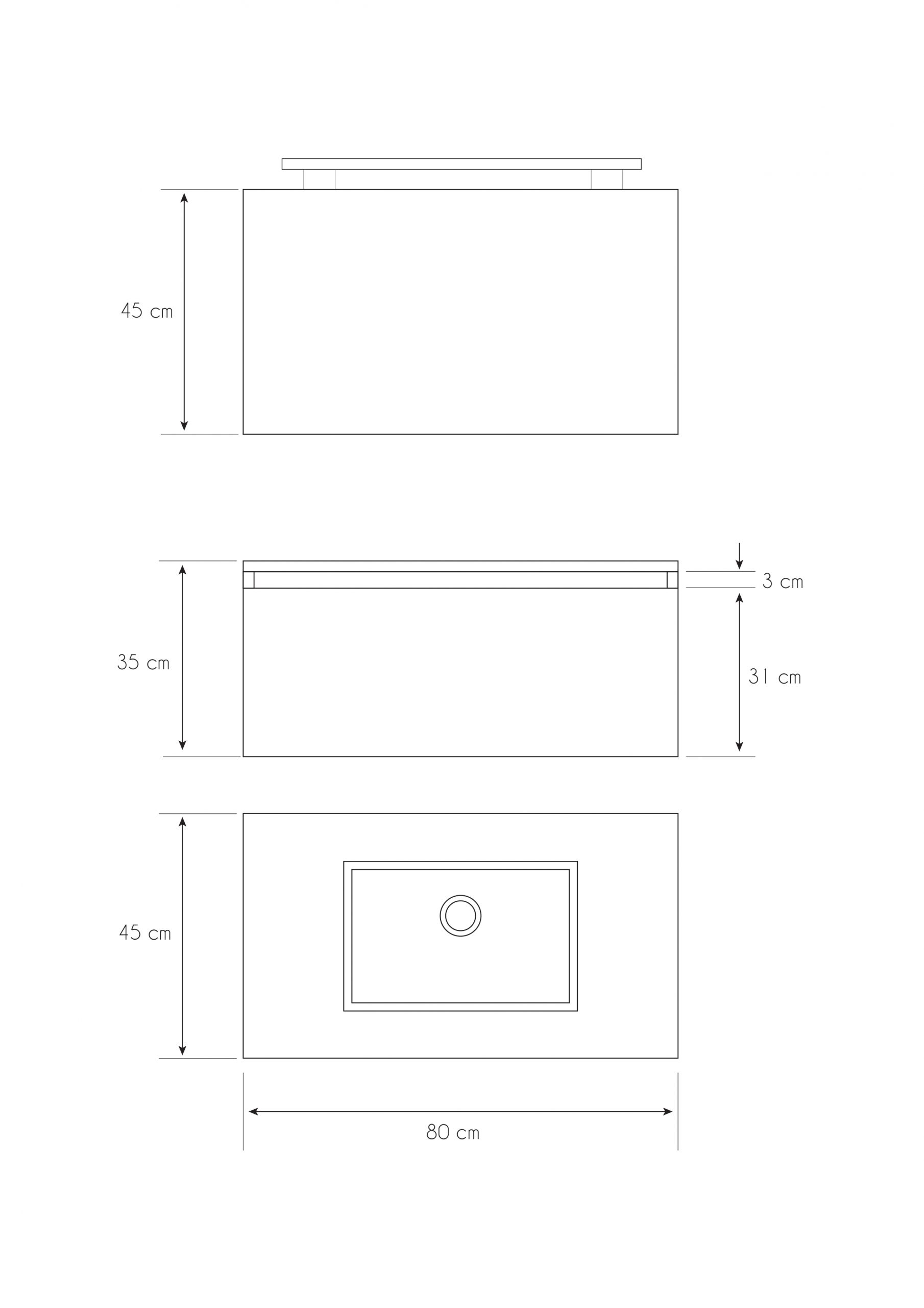 Pack Iroise con lavabo, espejo y foco led