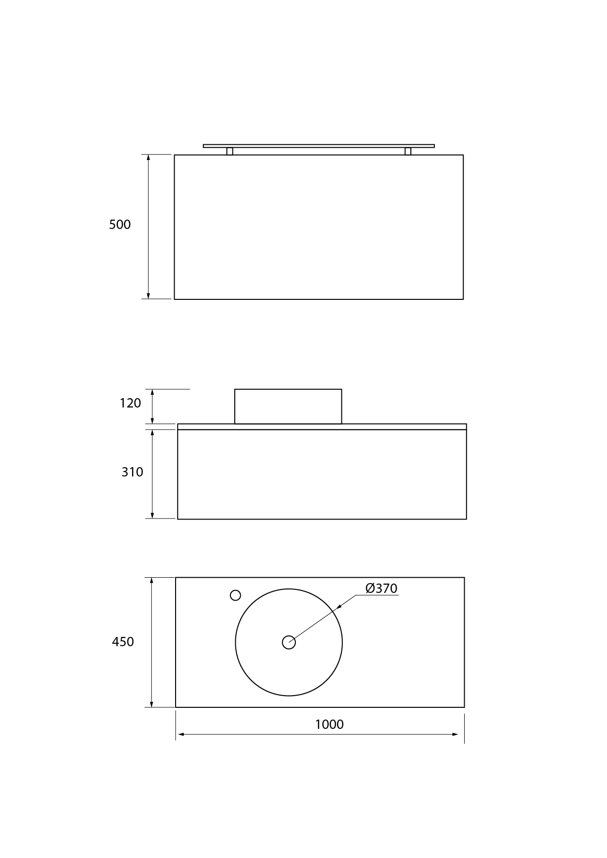 Pack Iroise avec éclairage, plan de travail, vue et projecteur LED