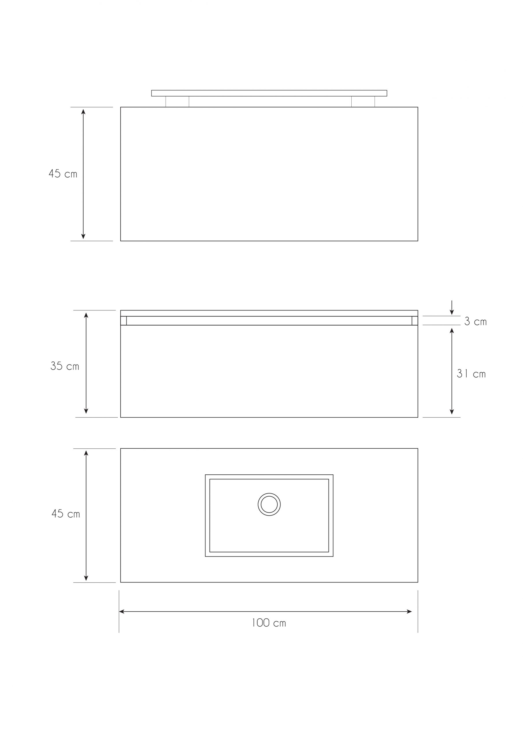 Pack Iroise con lavabo, espejo y foco led