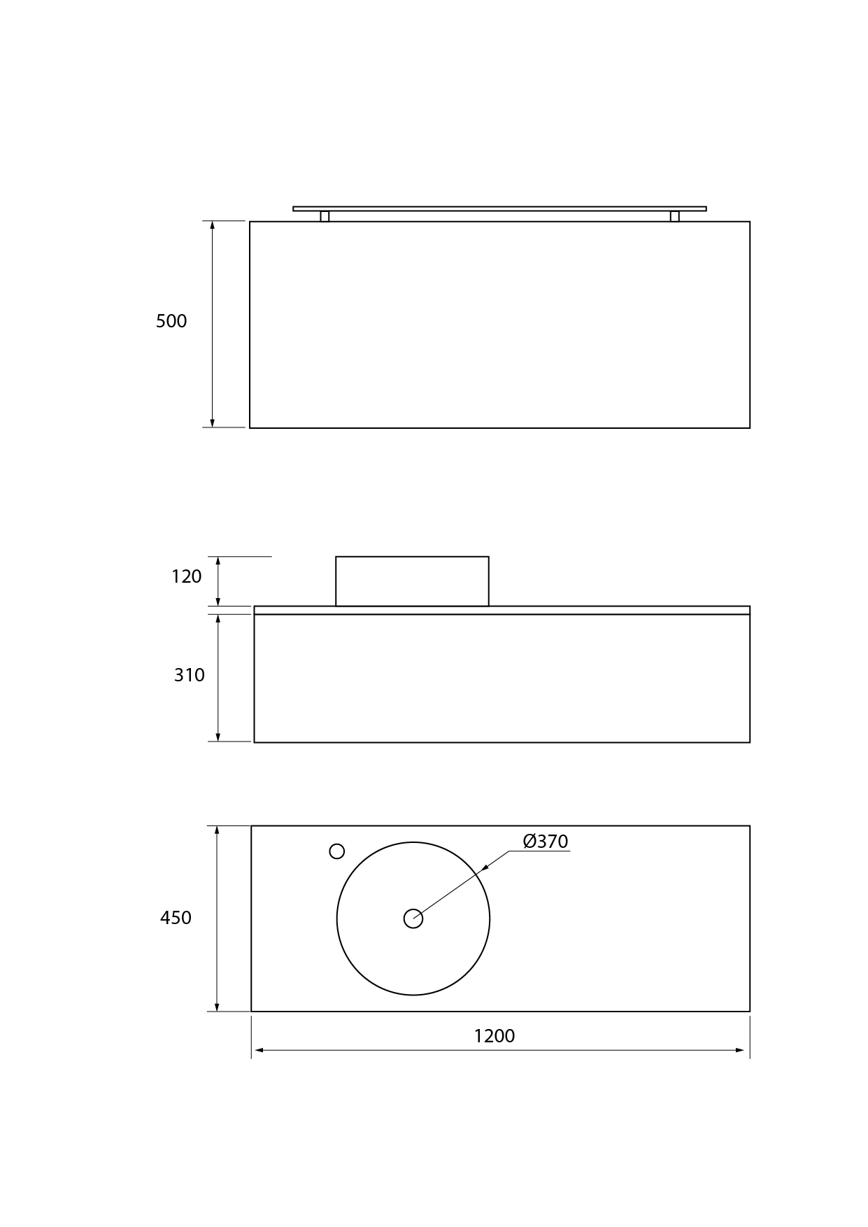 Pack Iroise avec éclairage, plan de travail, vue et projecteur LED