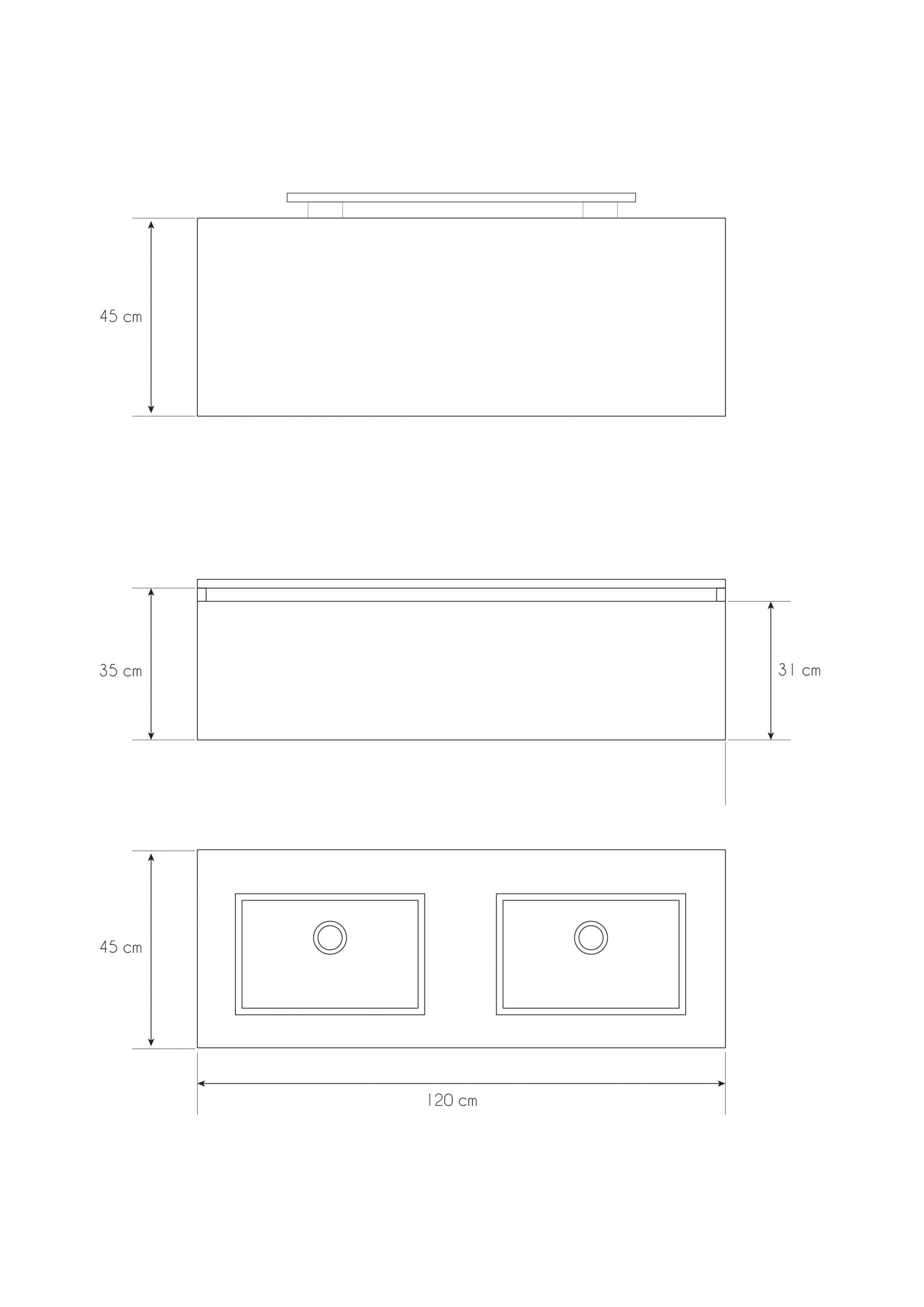 Pack Iroise con lavabo, espejo y foco led