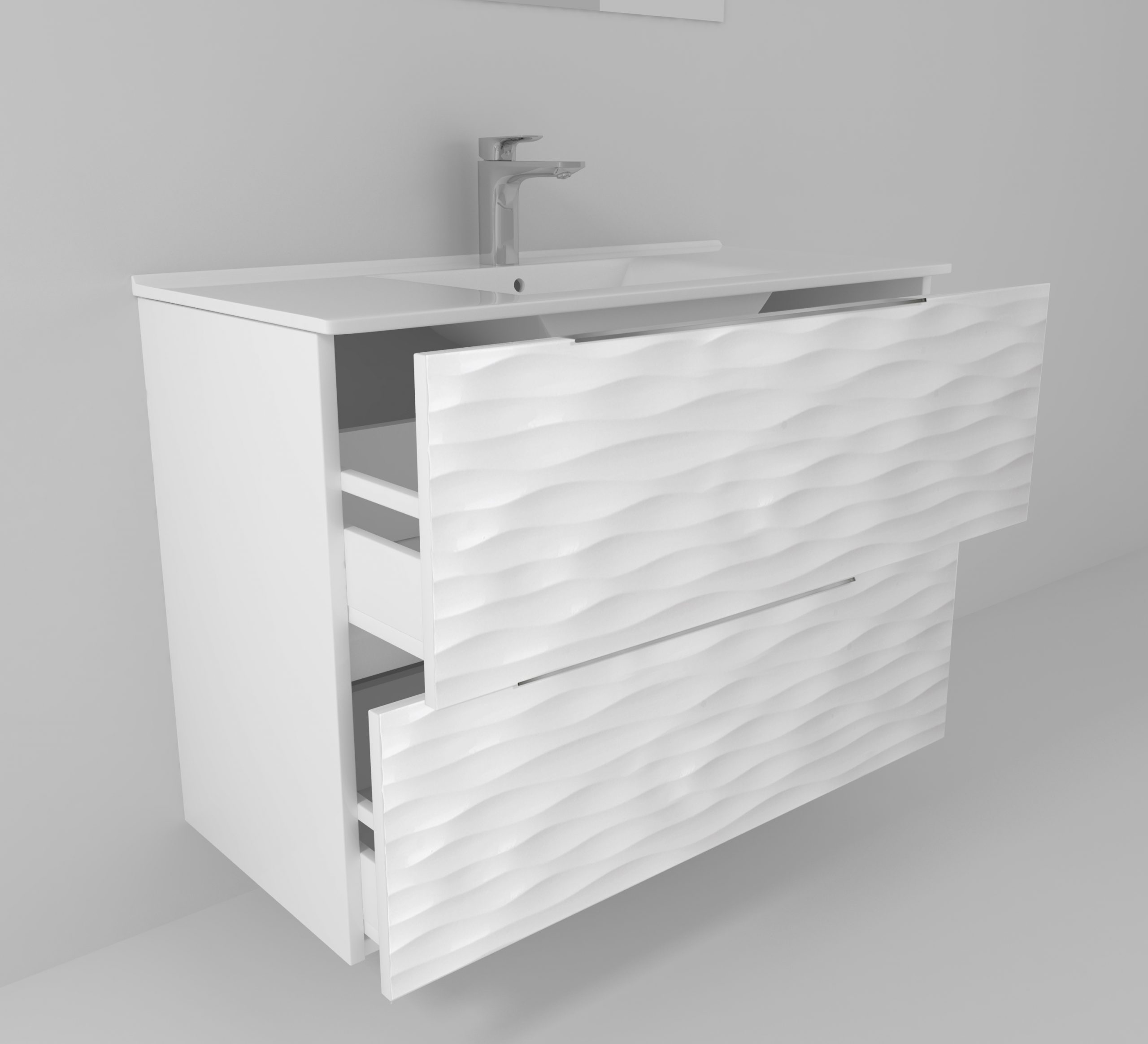 Pack Iroise avec deux fenêtres, lavabo, miroir et spot LED