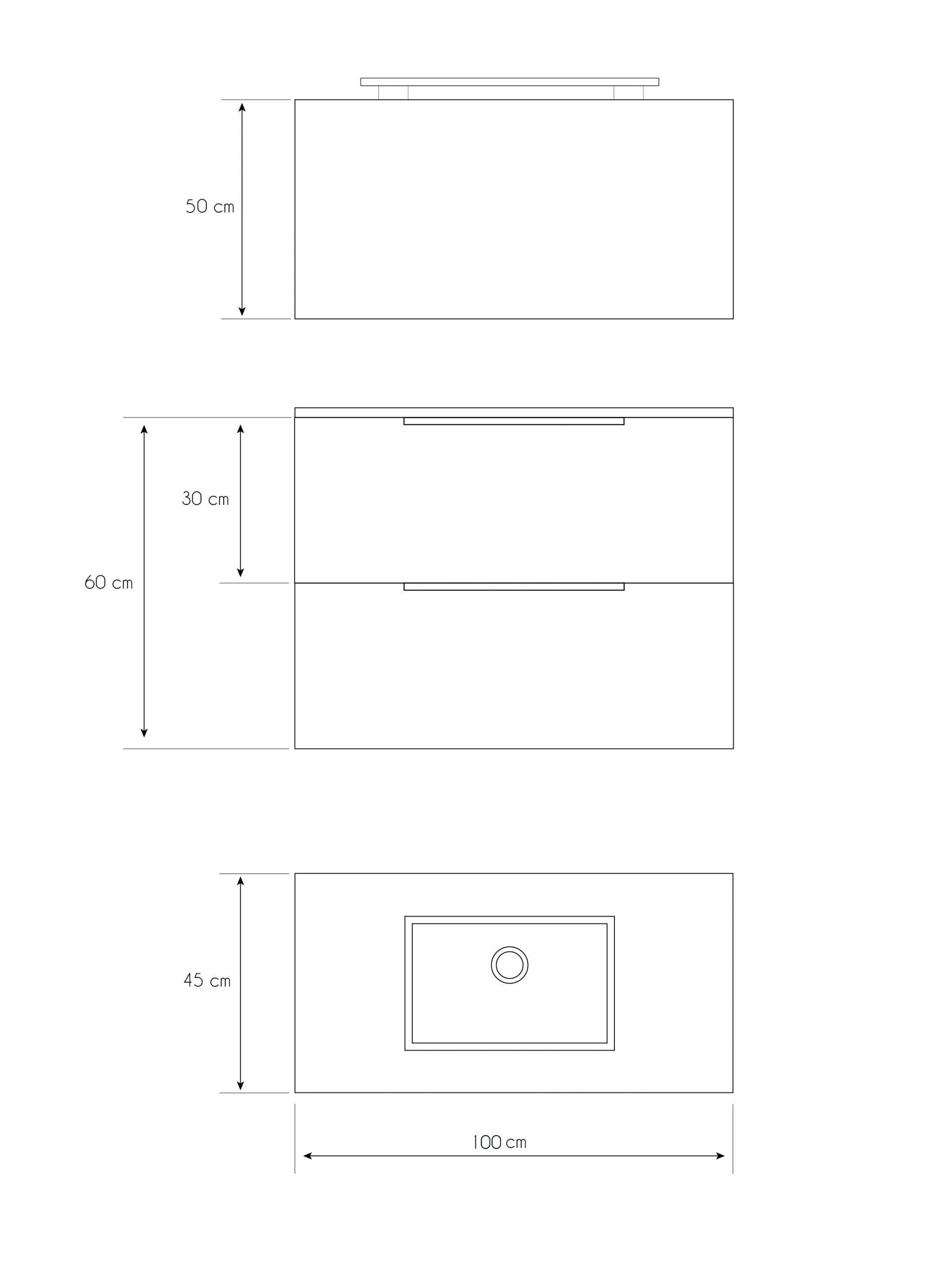 Pack Iroise avec deux fenêtres, lavabo, miroir et spot LED