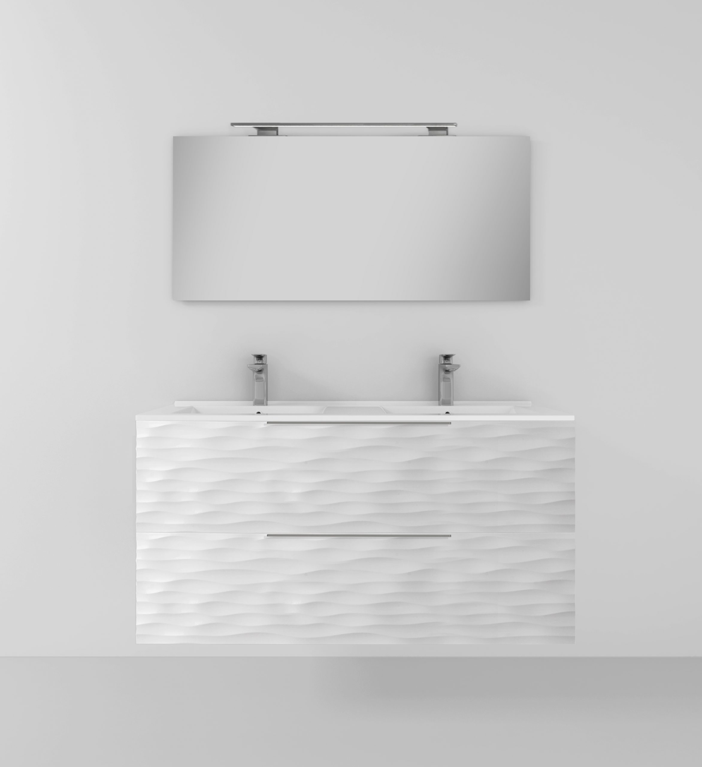 Pack Iroise avec deux fenêtres, lavabo, miroir et spot LED
