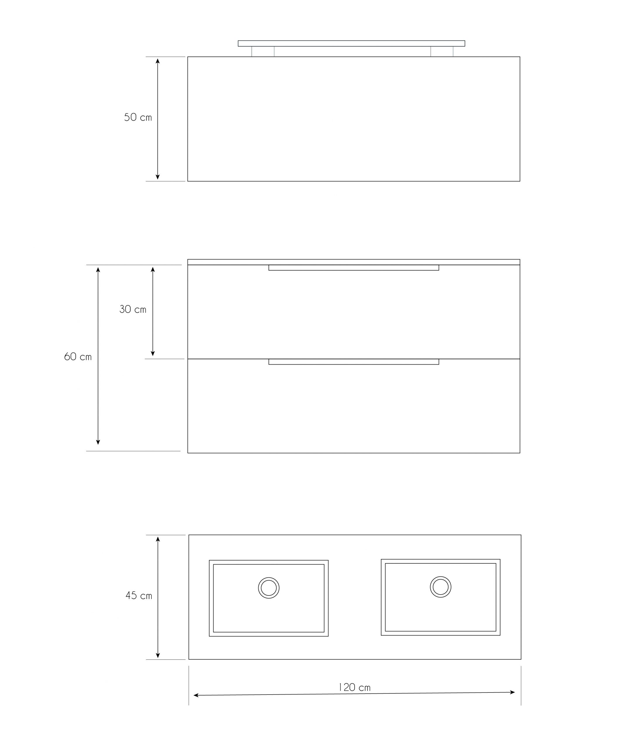 Pack Iroise avec deux fenêtres, lavabo, miroir et spot LED