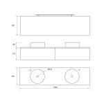 Pack Iroise con doble lavabo sobreencimera, espejo y foco led