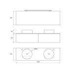 Pack Iroise con doble lavabo sobreencimera, espejo y foco led