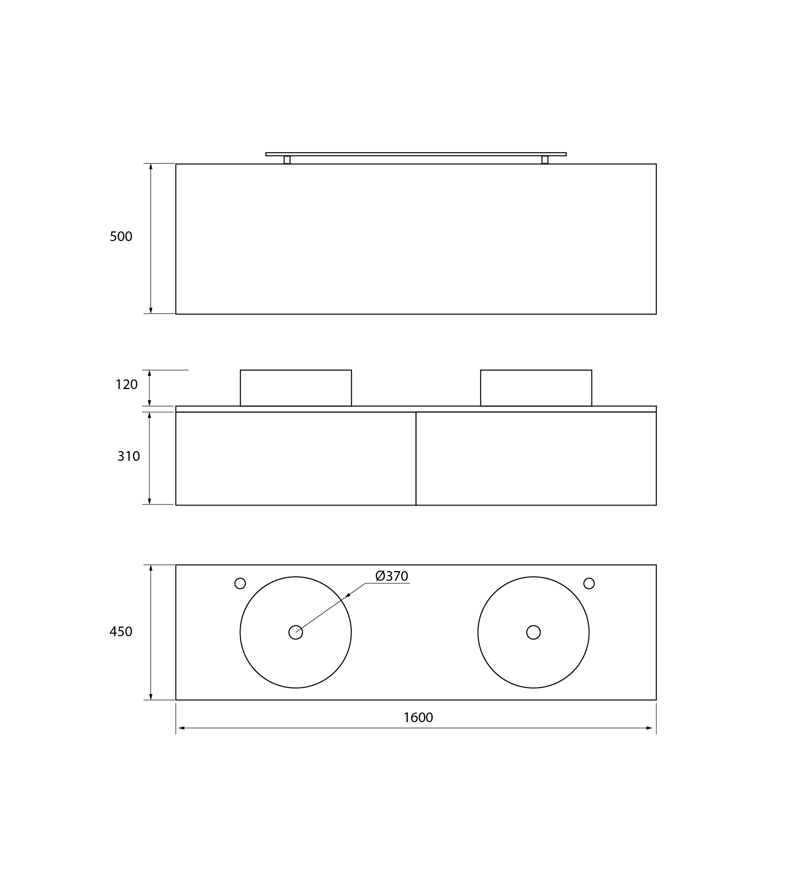 Pack Iroise con doble lavabo sobreencimera, espejo y foco led