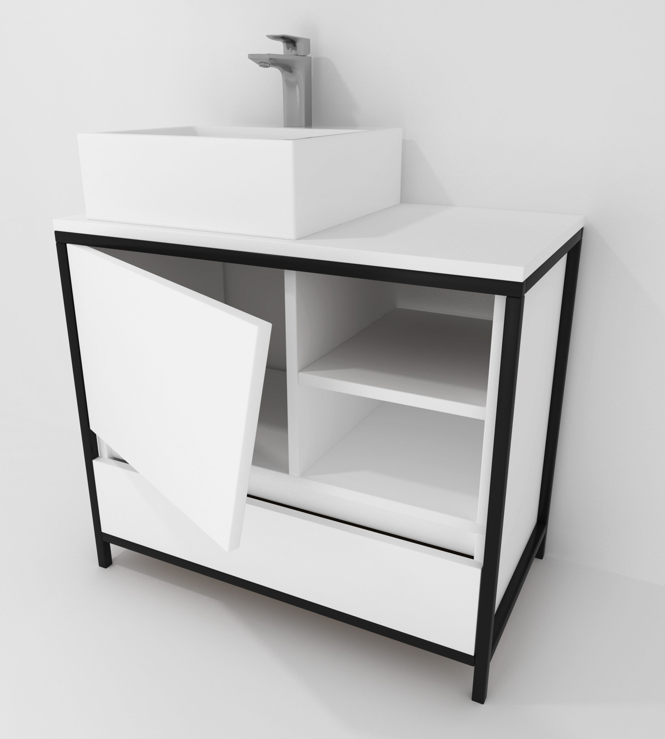 Pack Iron Rennes Plus avec lavabo et miroir LED