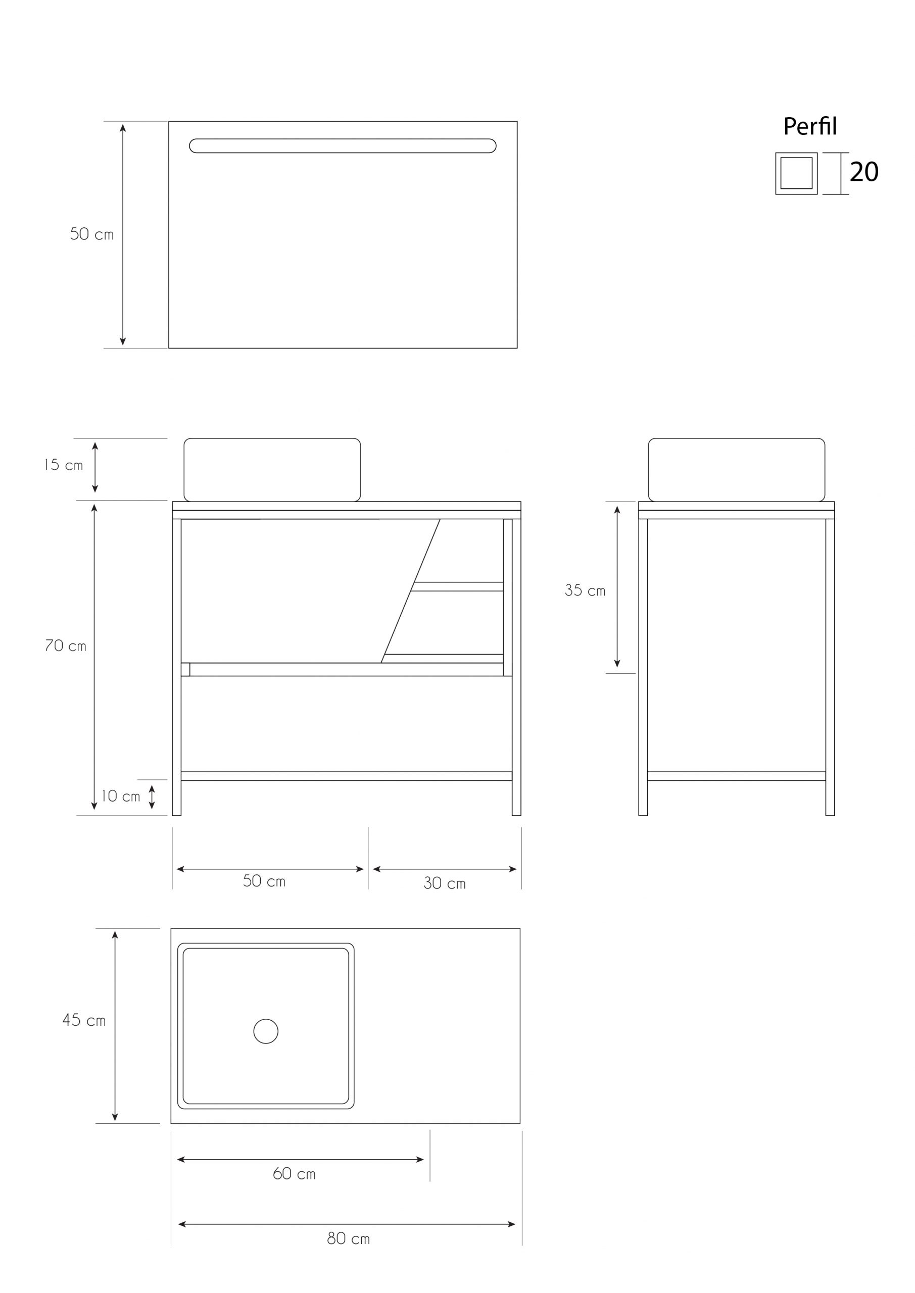 Pack Iron Rennes Plus avec lavabo et miroir LED