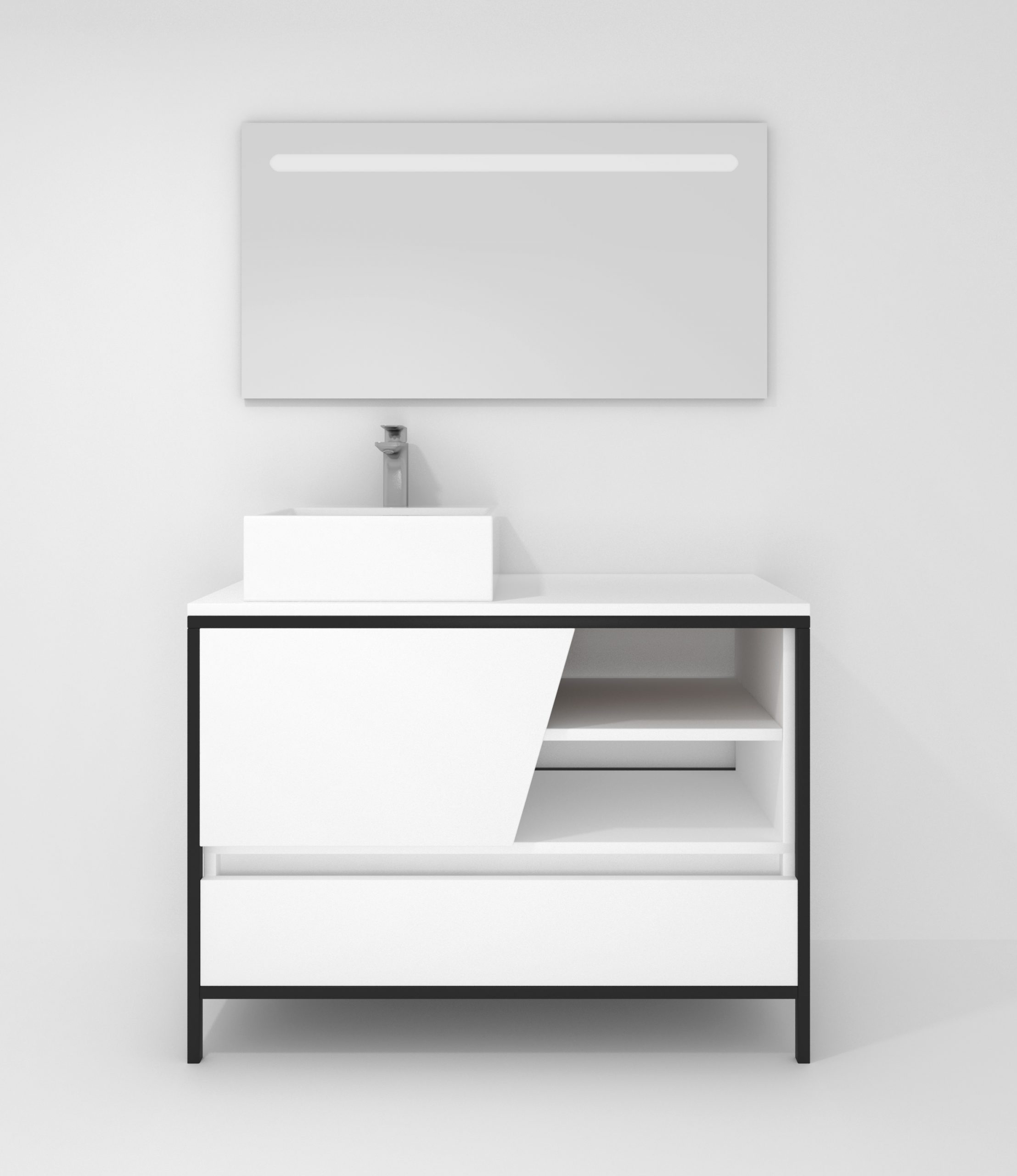 Pack Iron Rennes Plus avec lavabo et miroir LED