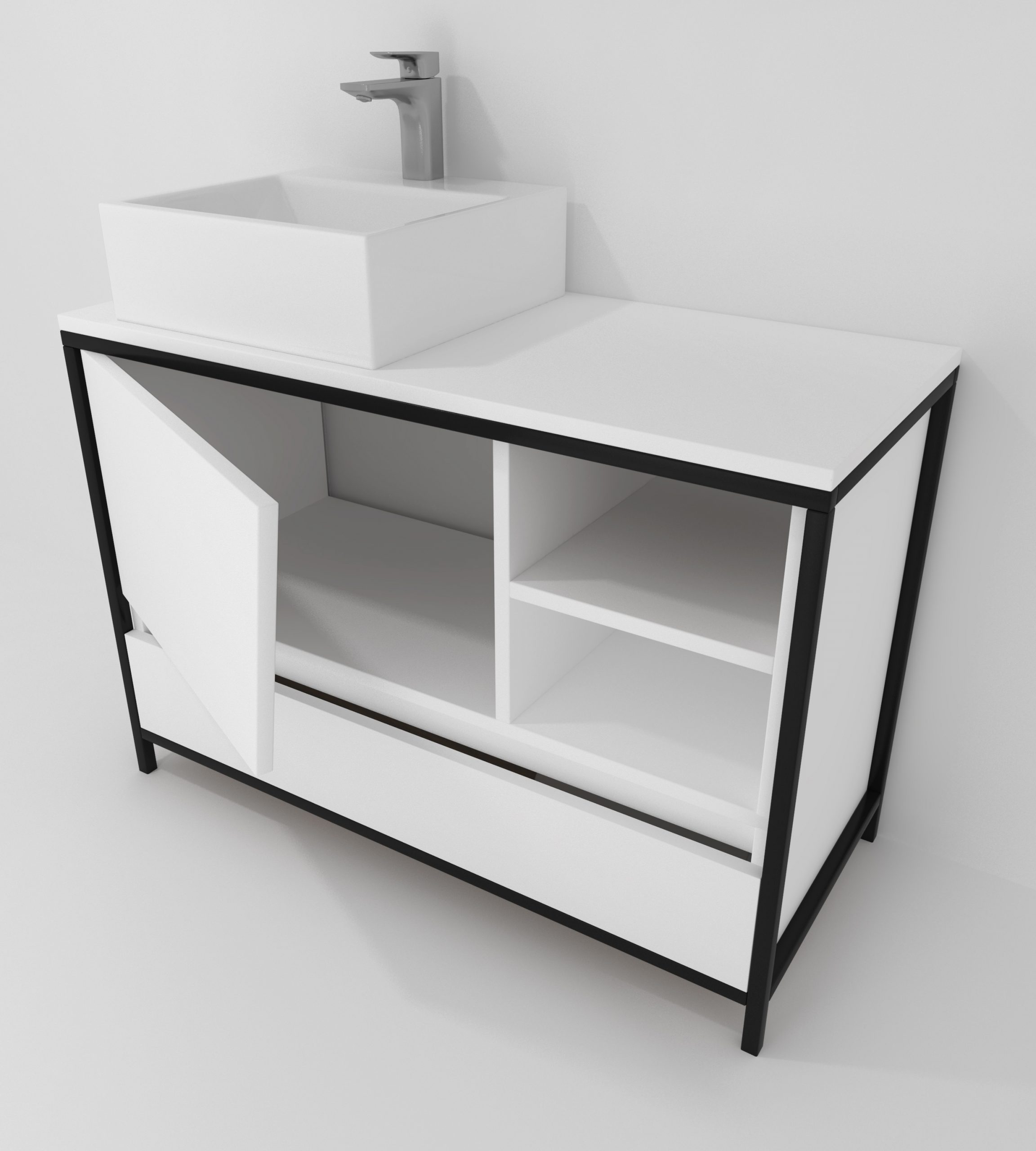 Pack Iron Rennes Plus avec lavabo et miroir LED