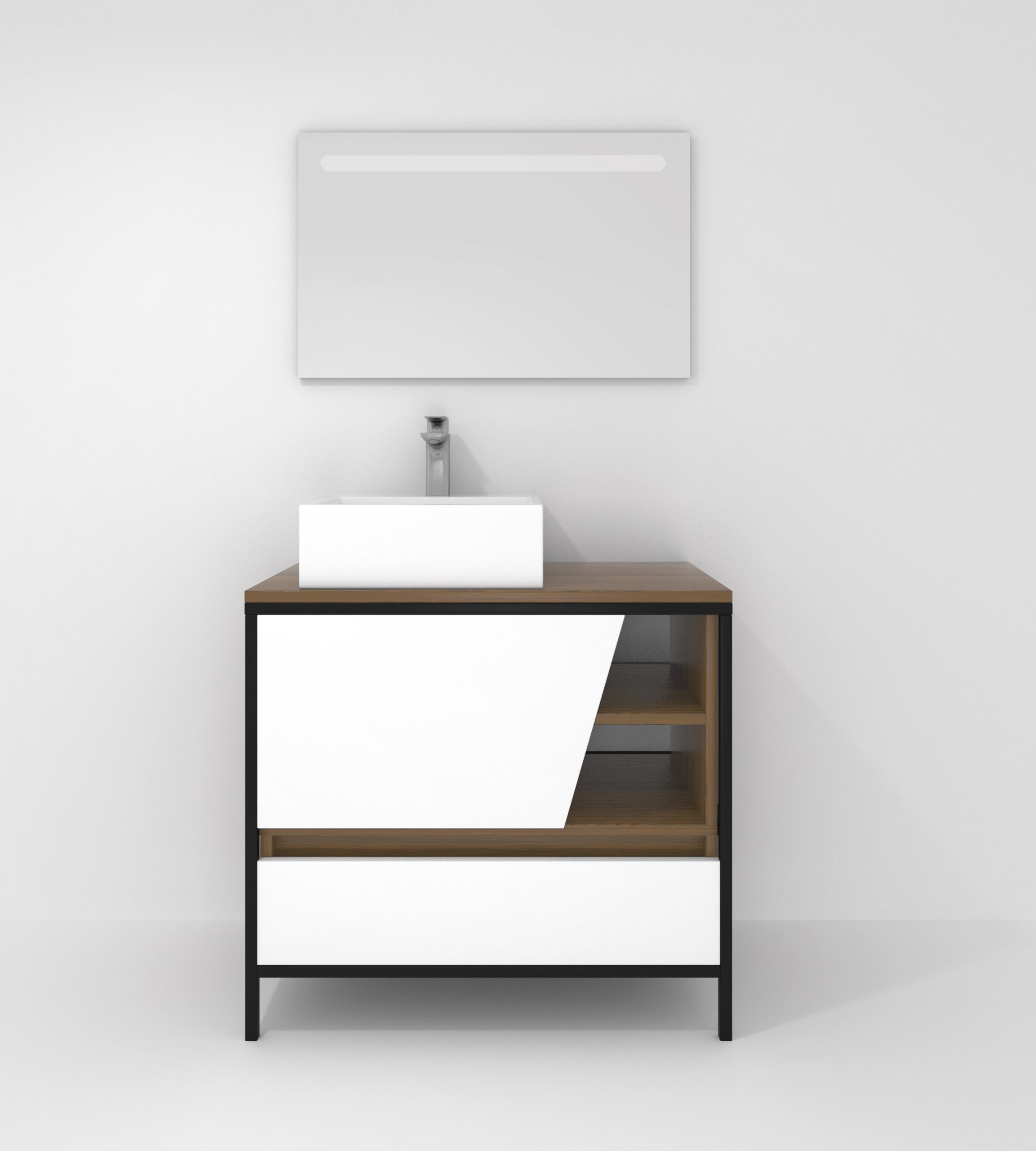 Pack Iron Rennes Plus avec lavabo et miroir LED