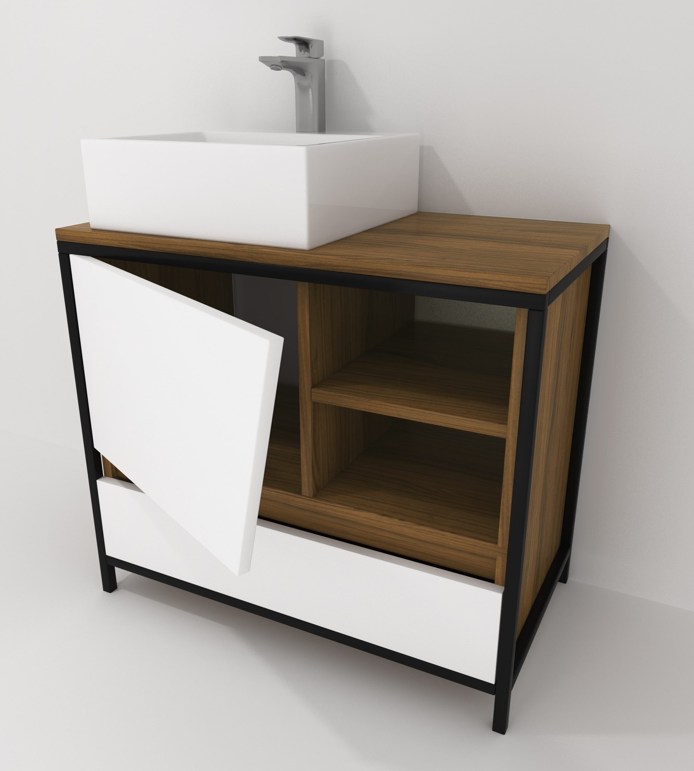 Pack Iron Rennes Plus avec lavabo et miroir LED