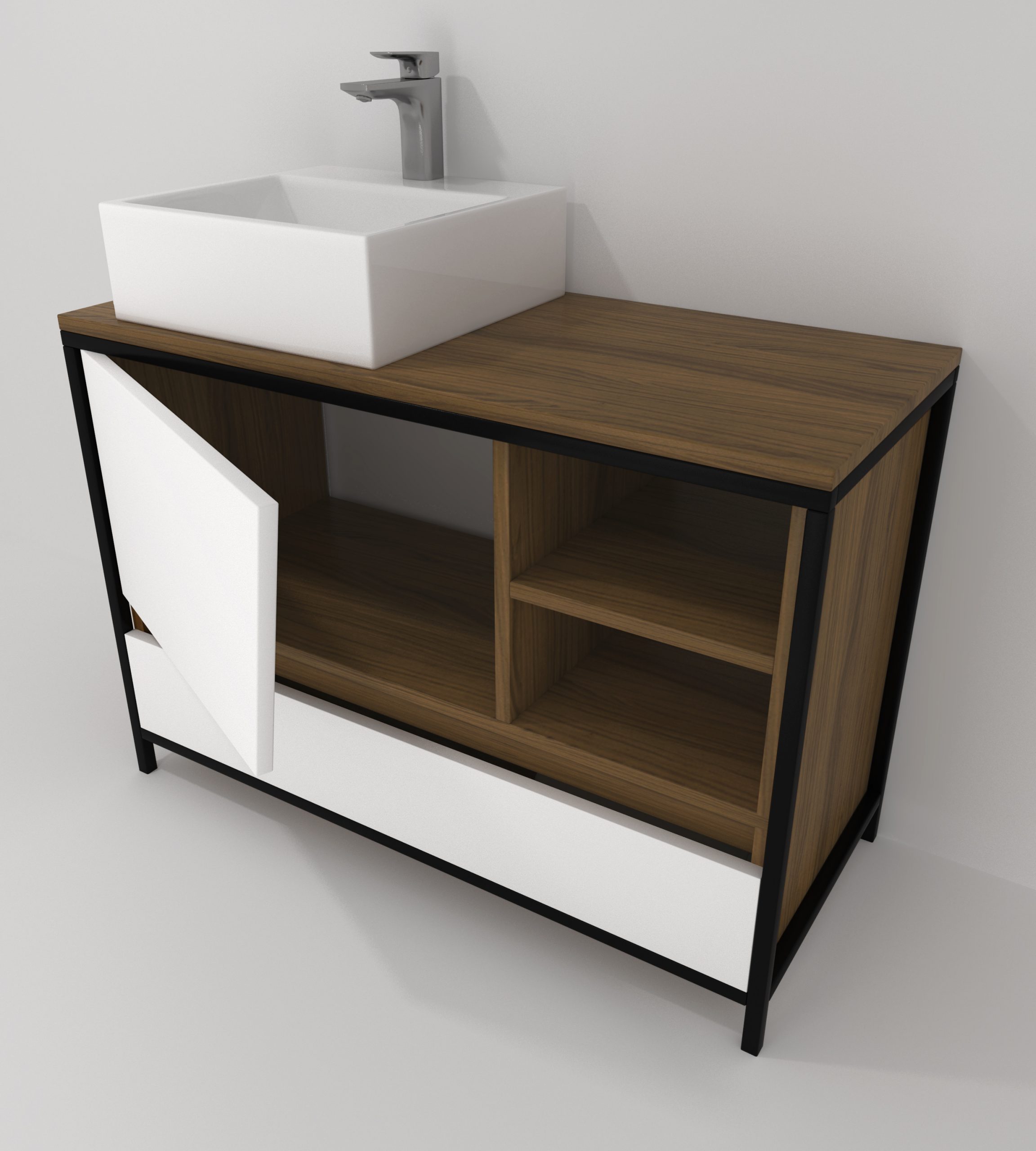 Pack Iron Rennes Plus avec lavabo et miroir LED