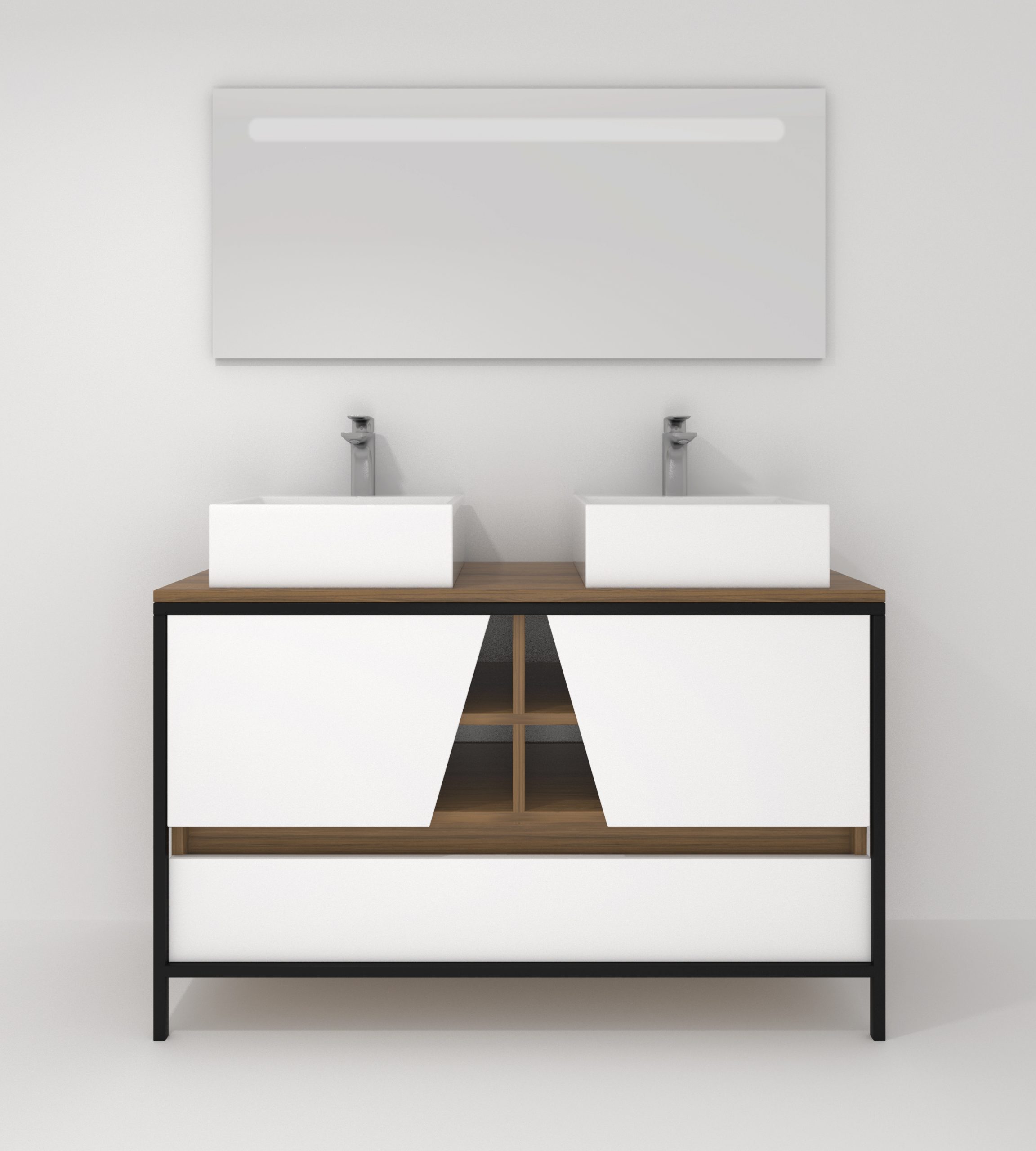 Pack Iron Rennes Plus avec lavabo et miroir LED