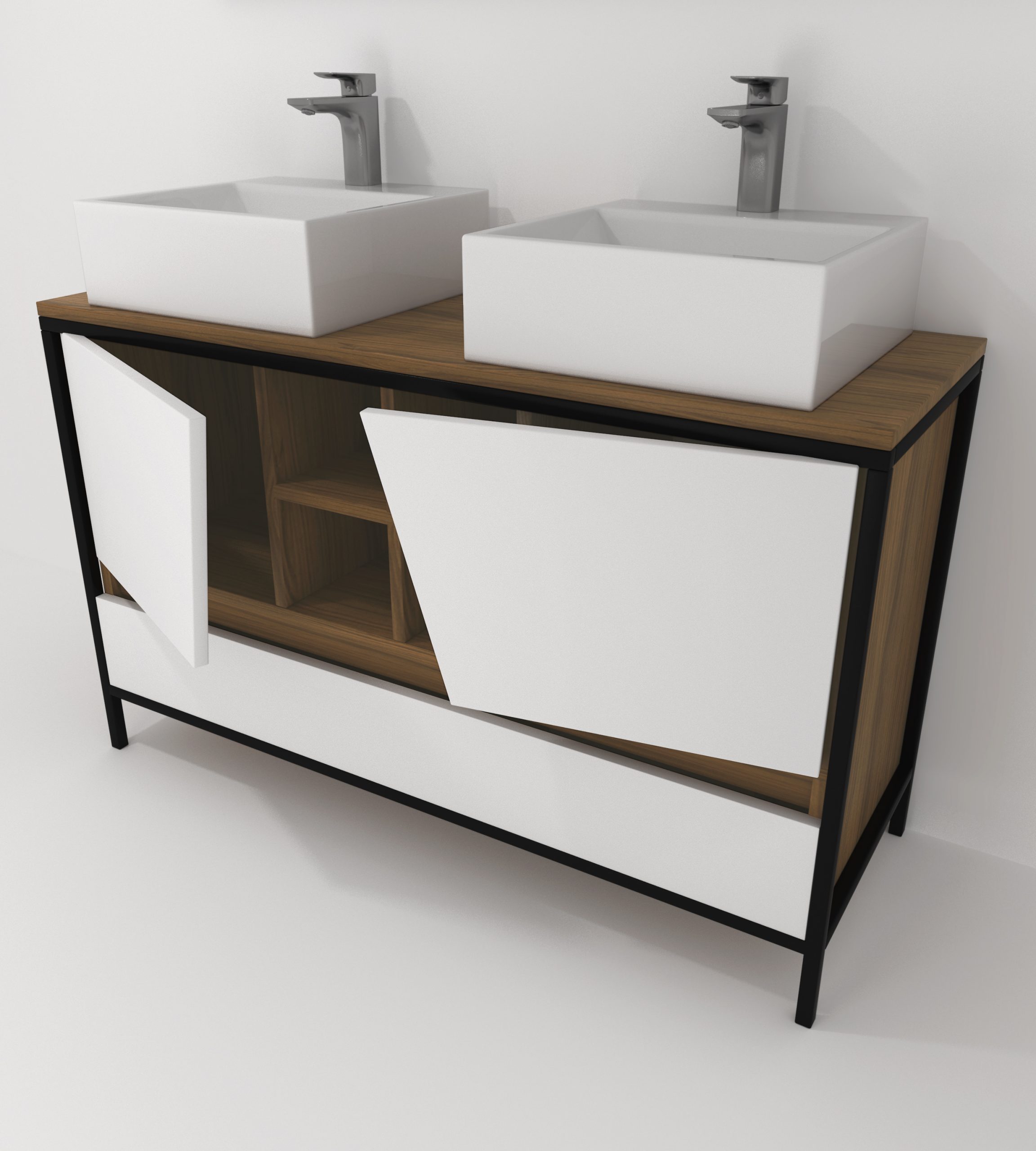 Pack Iron Rennes Plus avec lavabo et miroir LED