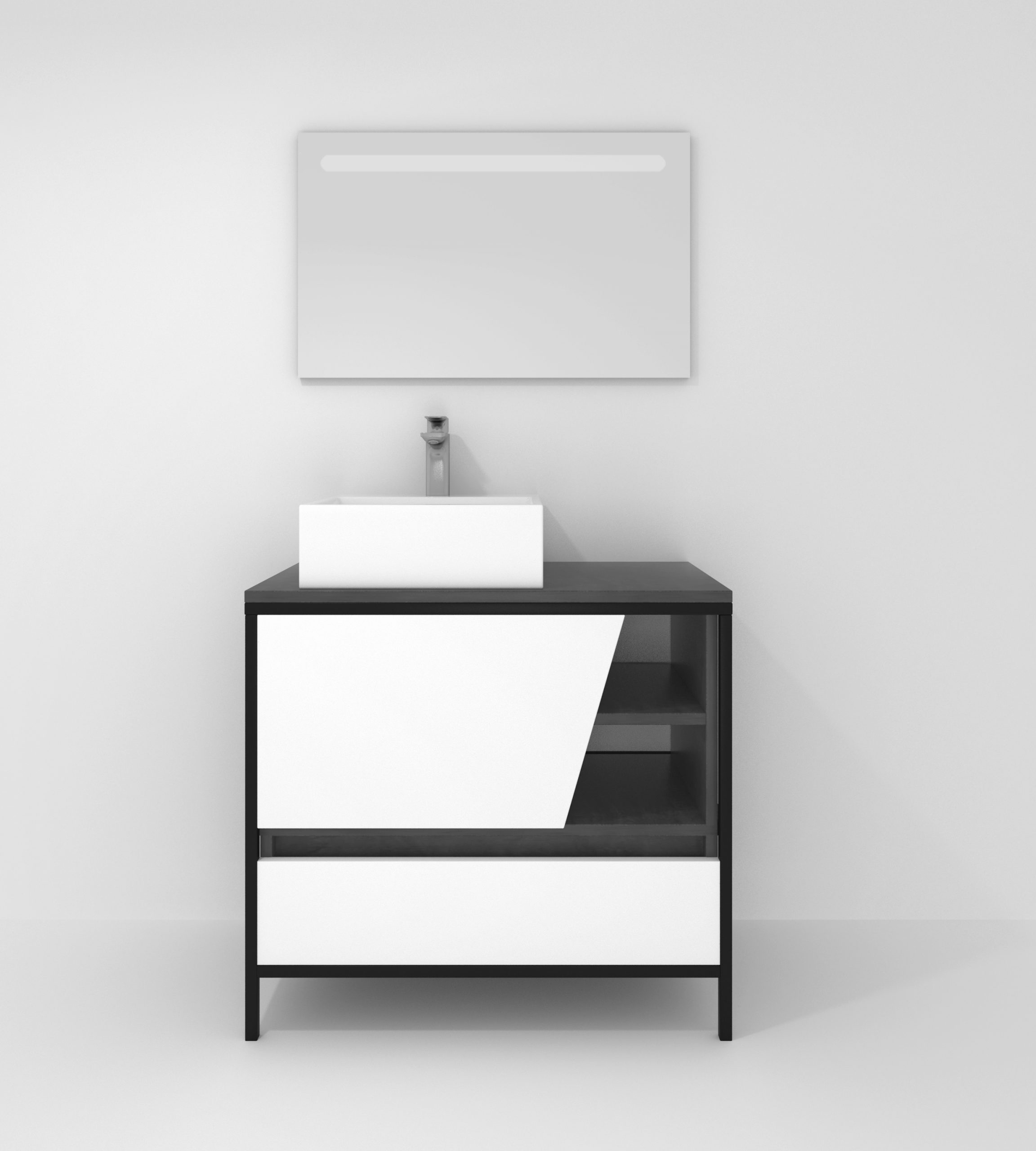 Pack Iron Rennes Plus avec lavabo et miroir LED