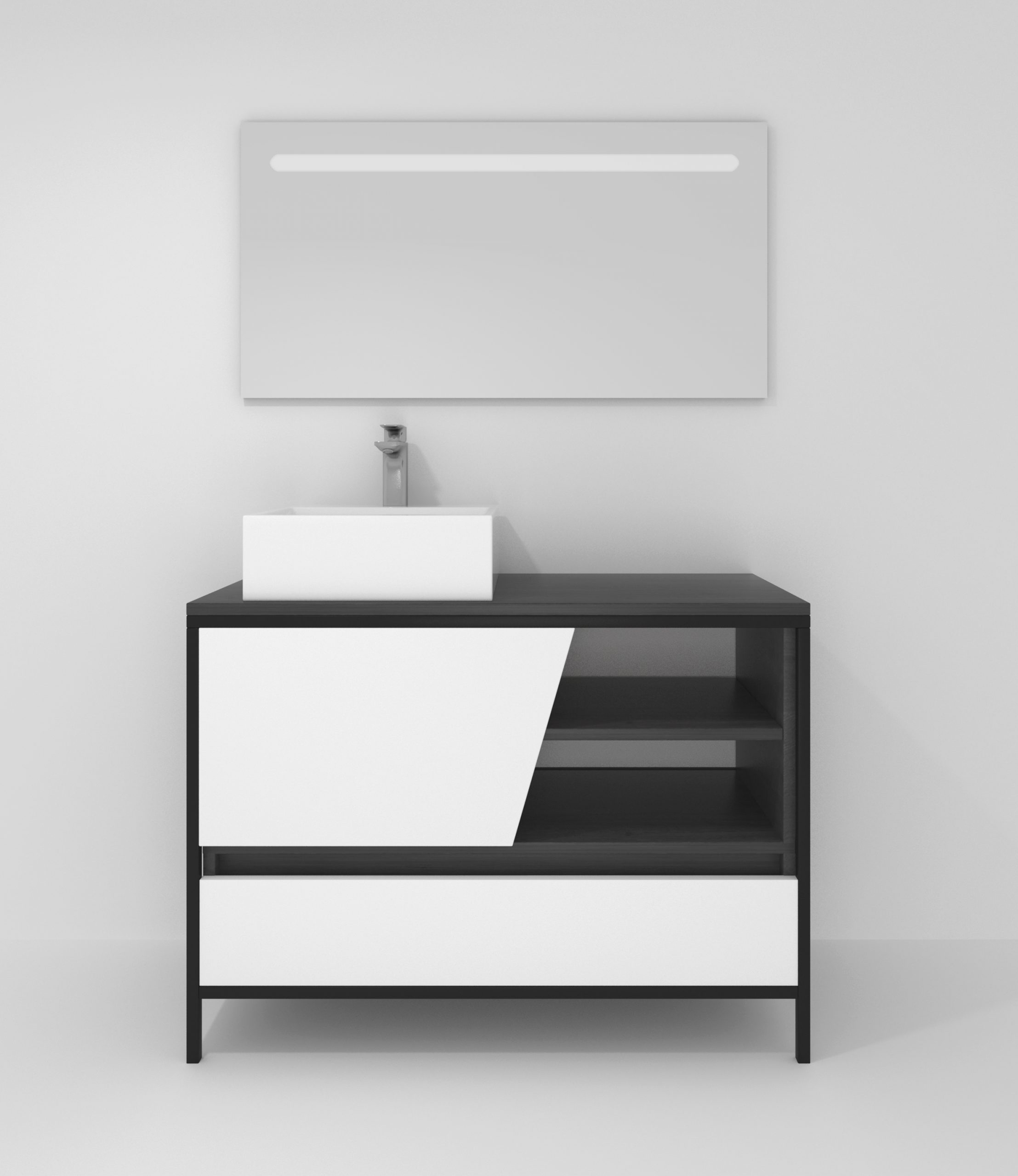 Pack Iron Rennes Plus avec lavabo et miroir LED