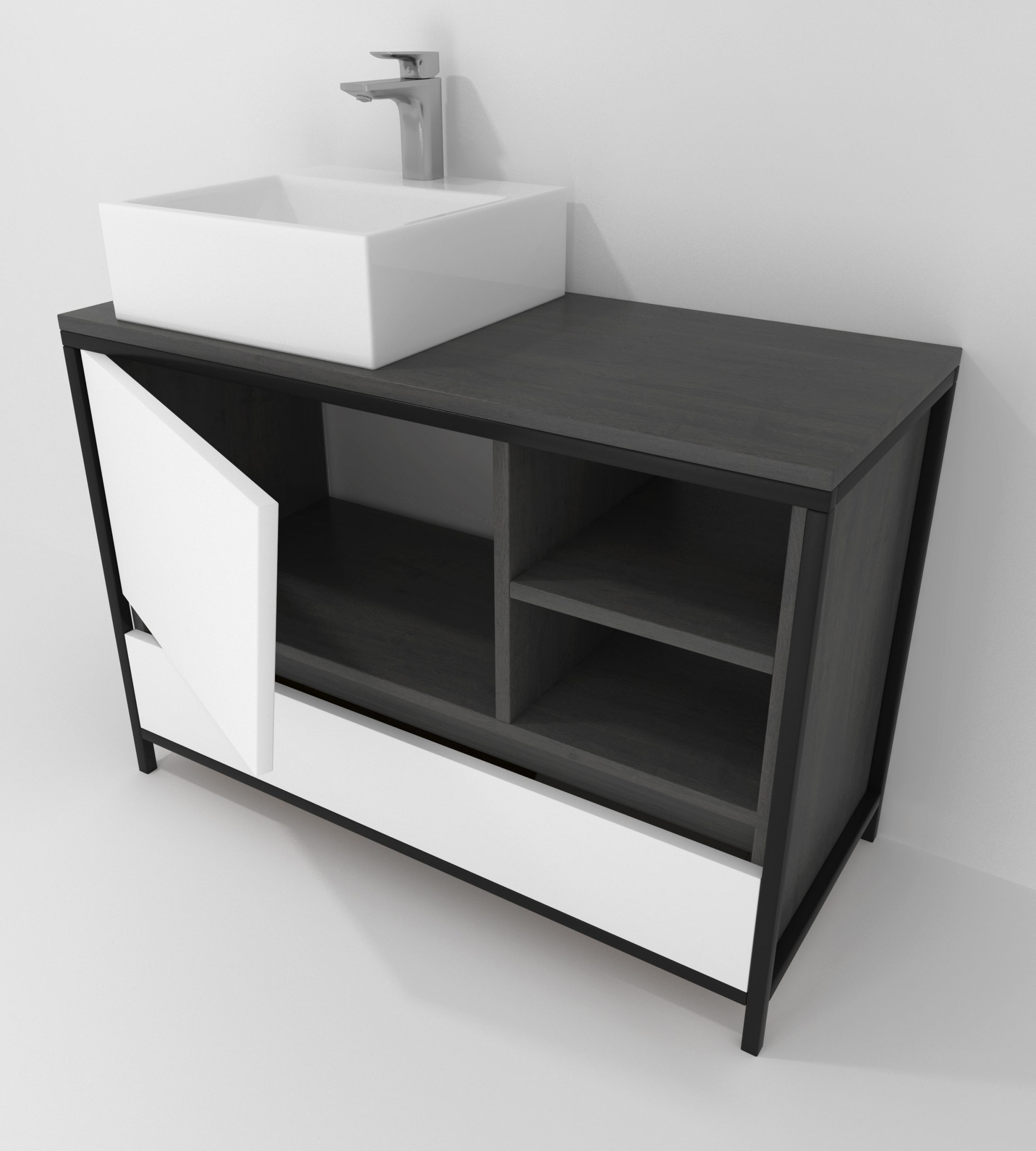 Pack Iron Rennes Plus avec lavabo et miroir LED