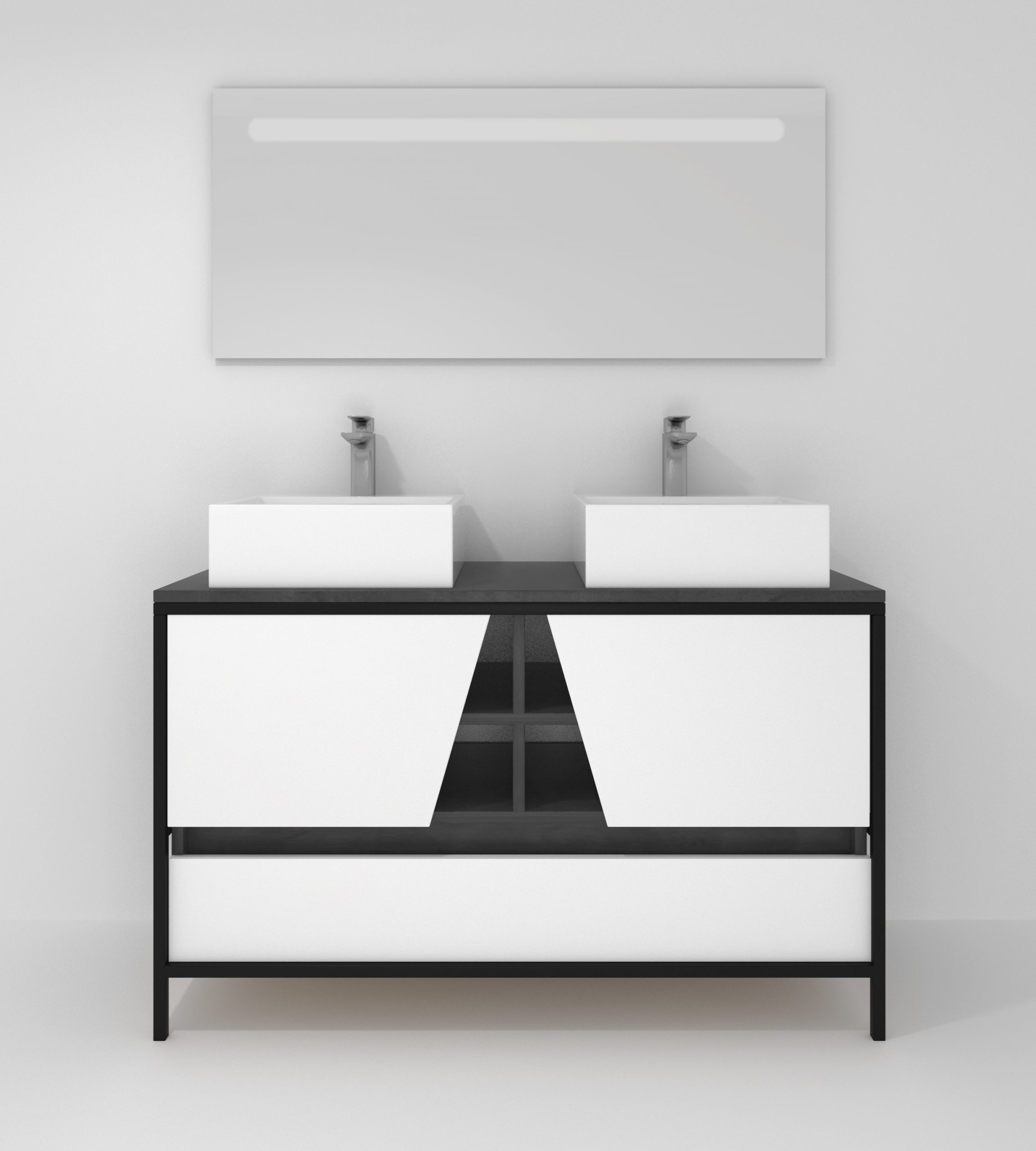 Pack Iron Rennes Plus avec lavabo et miroir LED