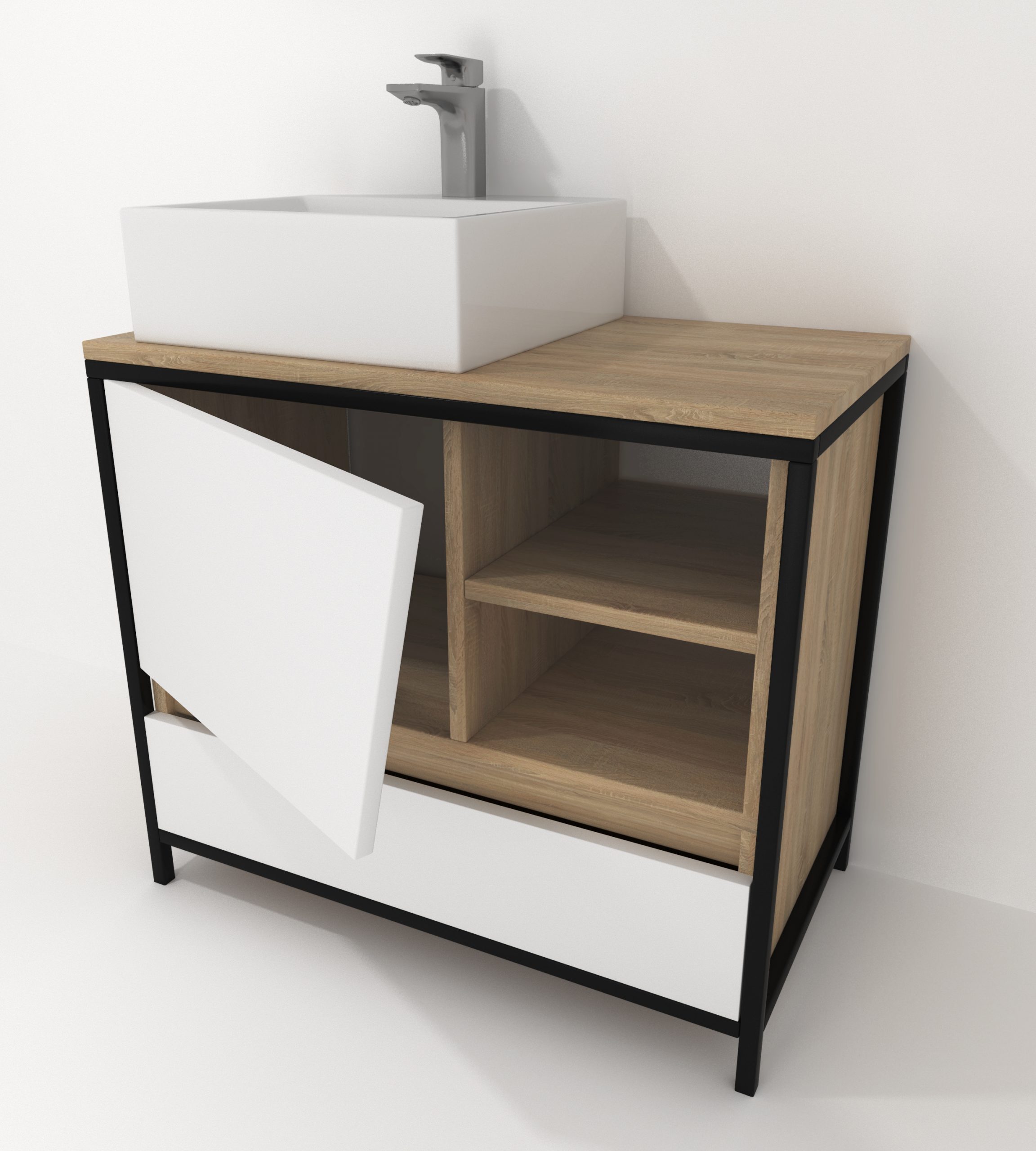 Pack Iron Rennes Plus avec lavabo et miroir LED