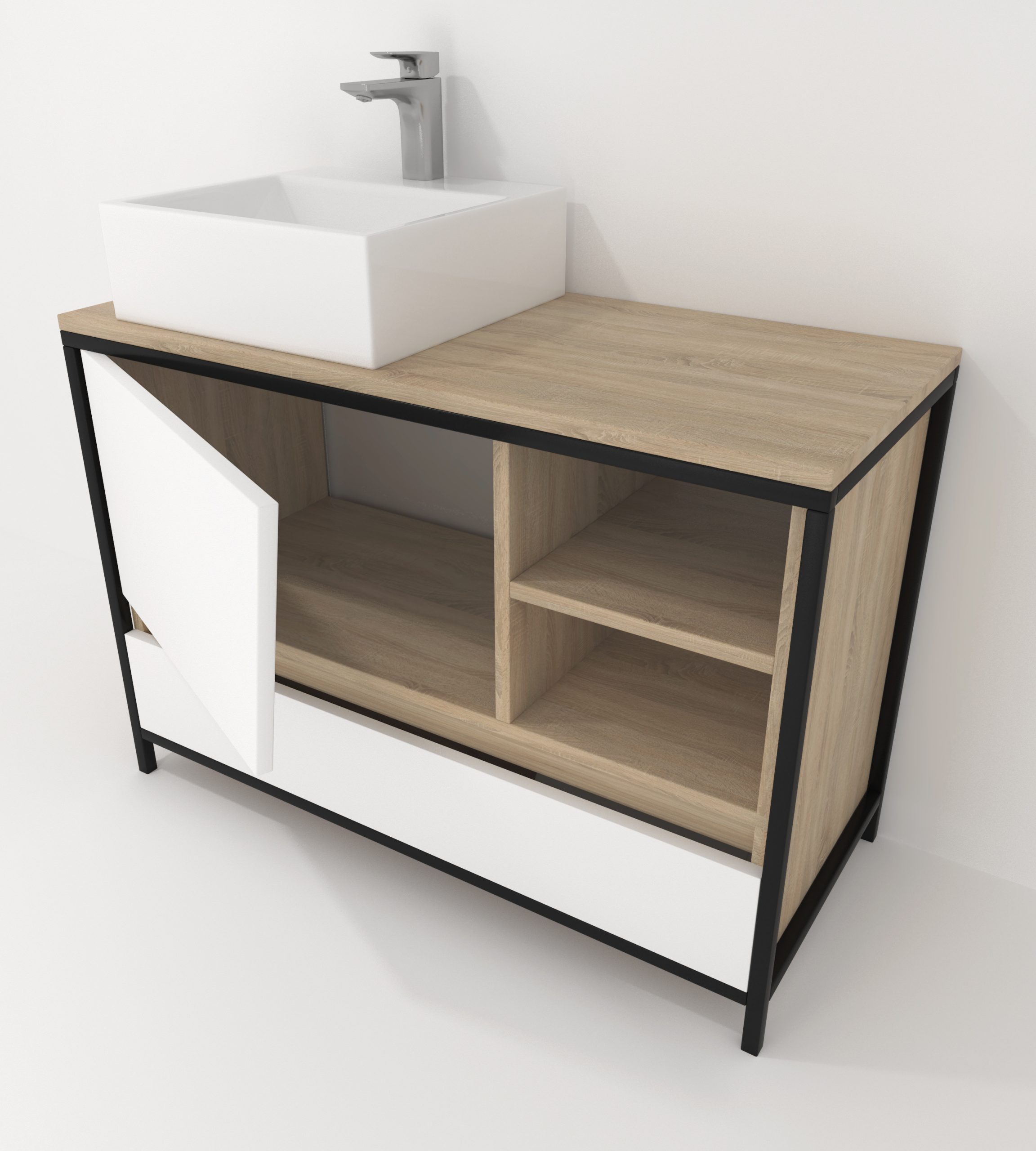 Pack Iron Rennes Plus avec lavabo et miroir LED