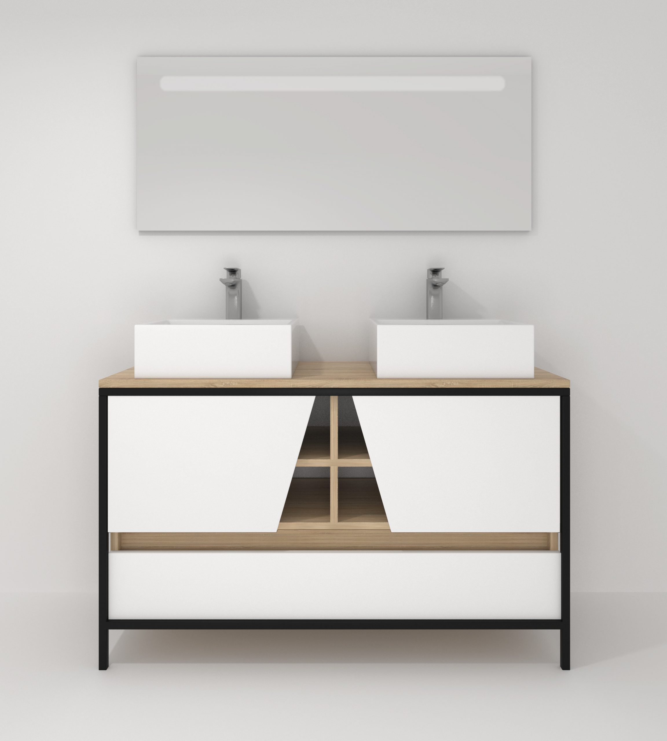 Pack Iron Rennes Plus avec lavabo et miroir LED