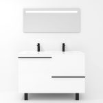 Ensemble en laiton avec lavabo et miroir LED