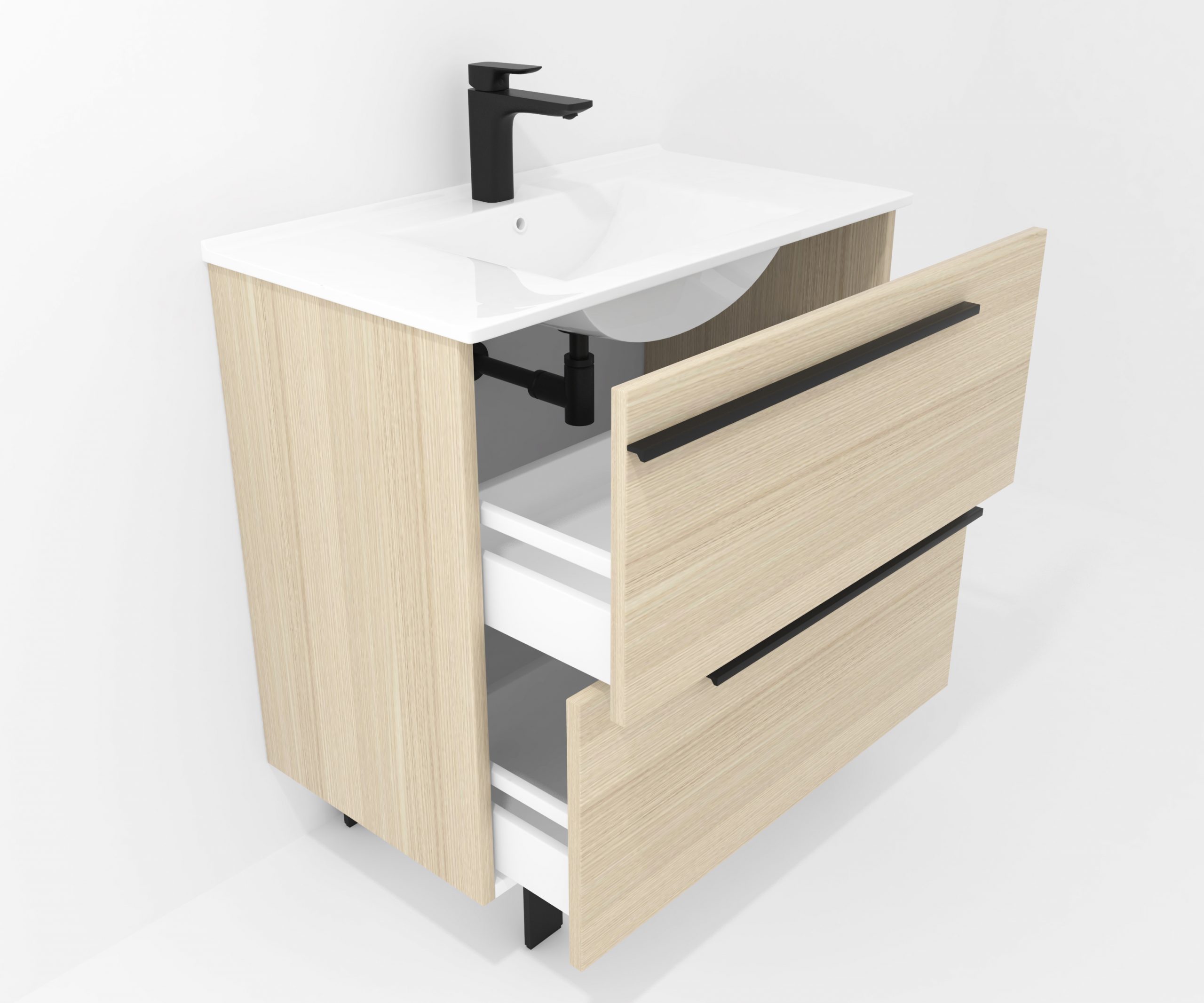 Ensemble en laiton avec lavabo et miroir LED