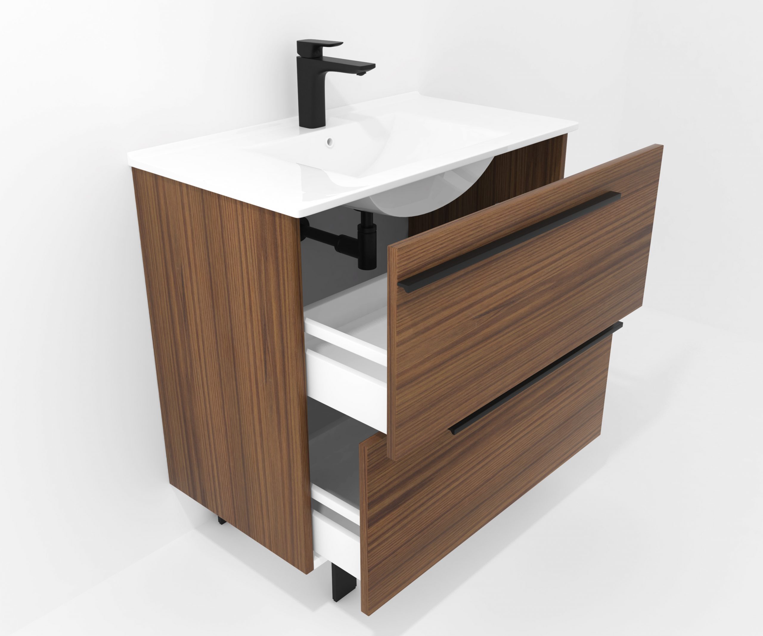 Ensemble en laiton avec lavabo et miroir LED