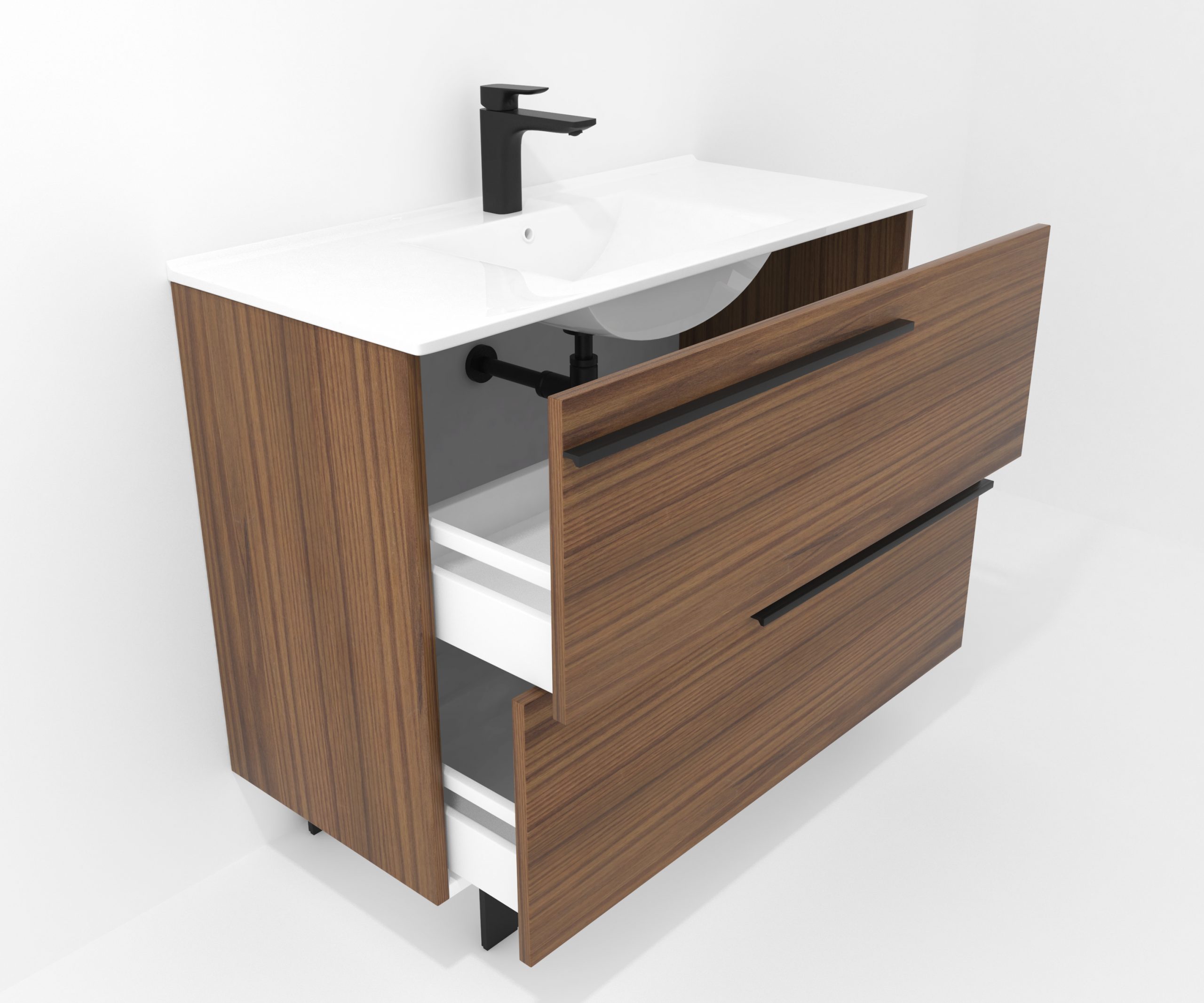 Ensemble en laiton avec lavabo et miroir LED