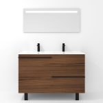 Ensemble en laiton avec lavabo et miroir LED