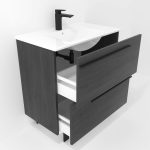 Ensemble en laiton avec lavabo et miroir LED
