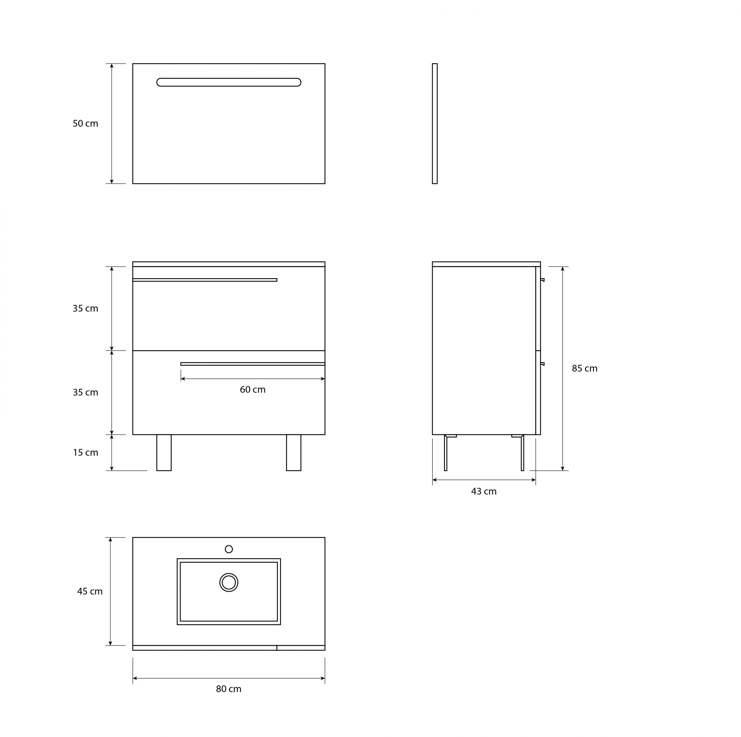 Ensemble en laiton avec lavabo et miroir LED