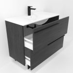 Ensemble en laiton avec lavabo et miroir LED