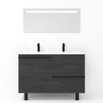 Ensemble en laiton avec lavabo et miroir LED