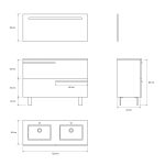 Ensemble en laiton avec lavabo et miroir LED