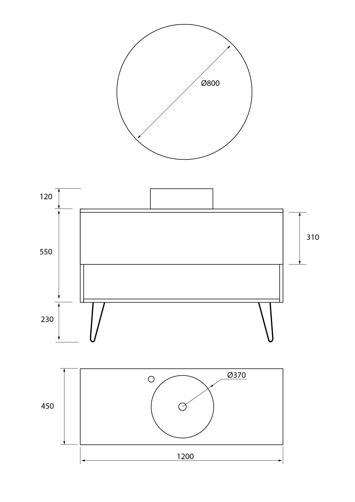 Pack Lille avec vasque à poser et miroir LED circulaire