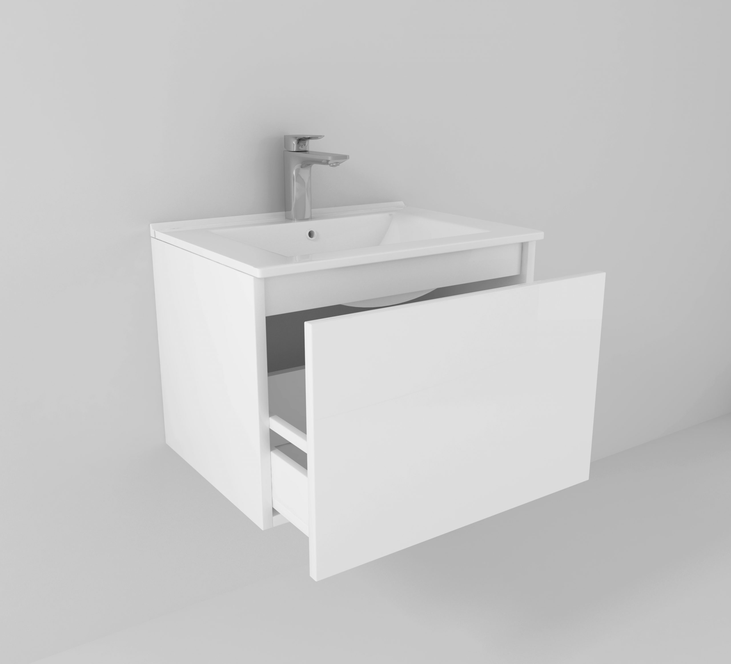 Mini-ensemble avec lavabo et miroir LED