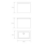 Mini-ensemble avec lavabo et miroir LED