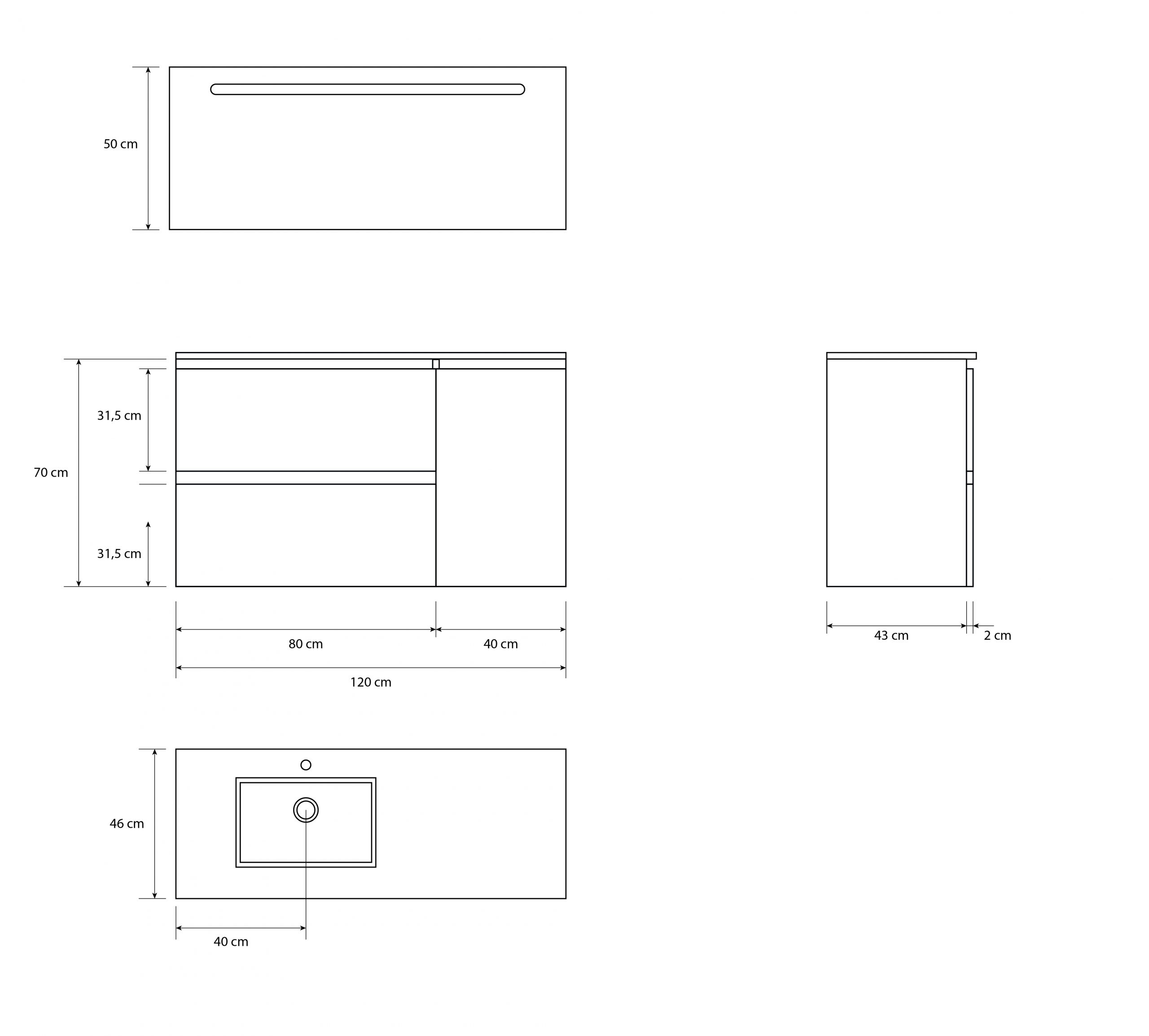 Pack Montpellier avec miroir LED et lavabo