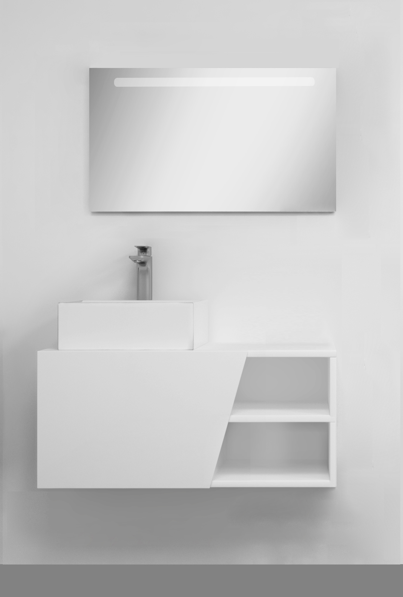Pack Rennes avec lavabo et miroir LED