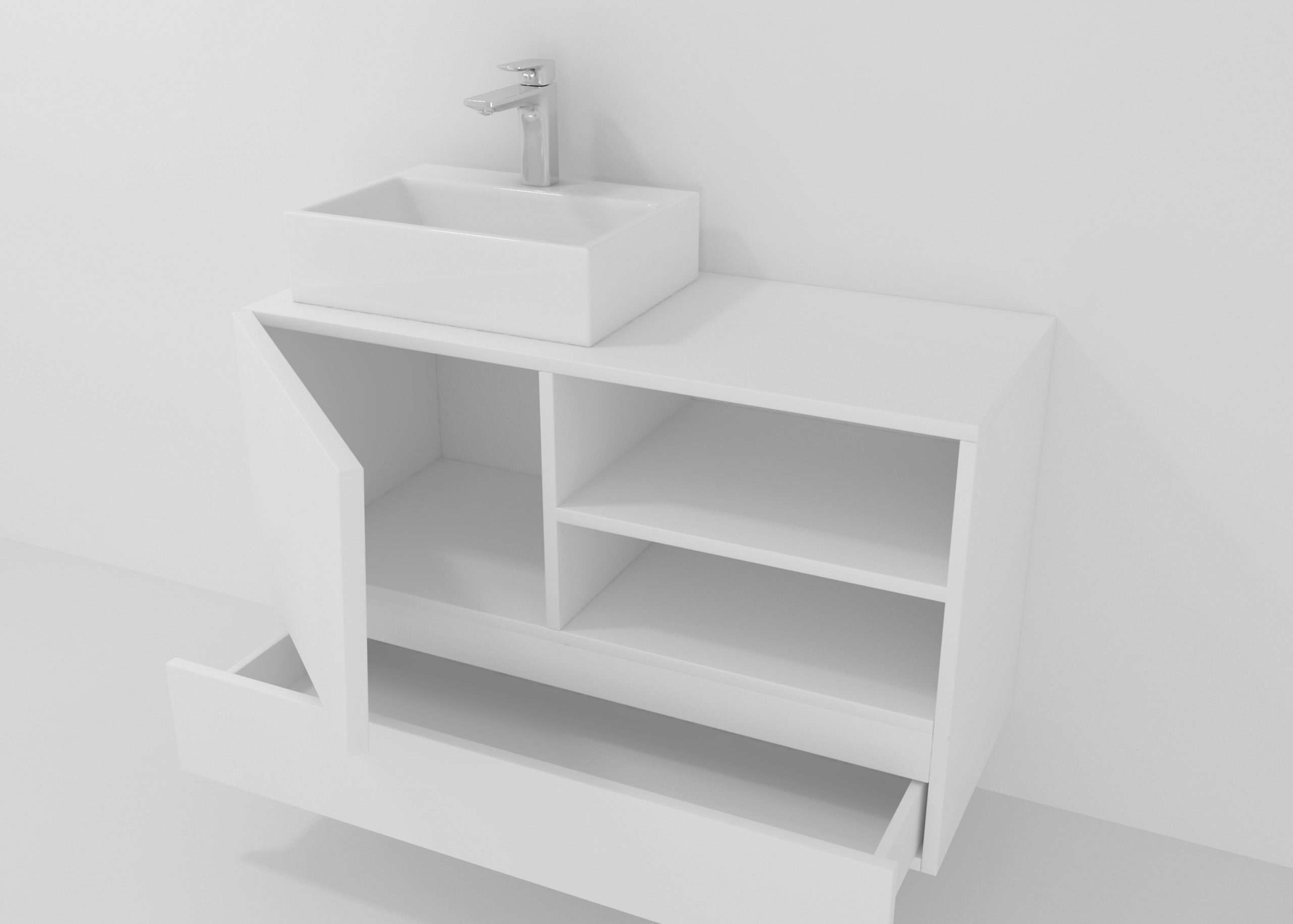 Pack Rennes Plus avec lavabo et miroir LED