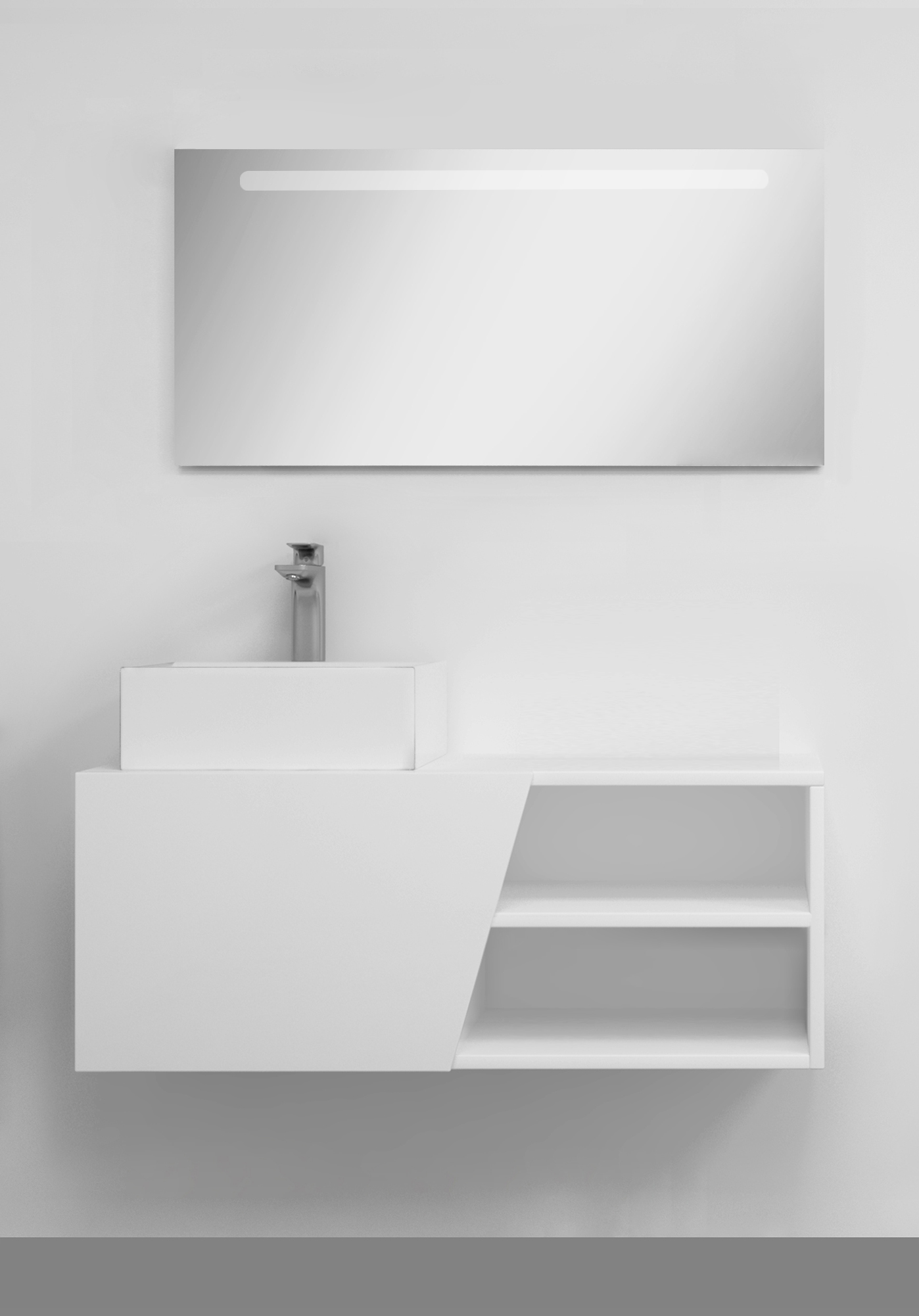 Pack Rennes avec lavabo et miroir LED