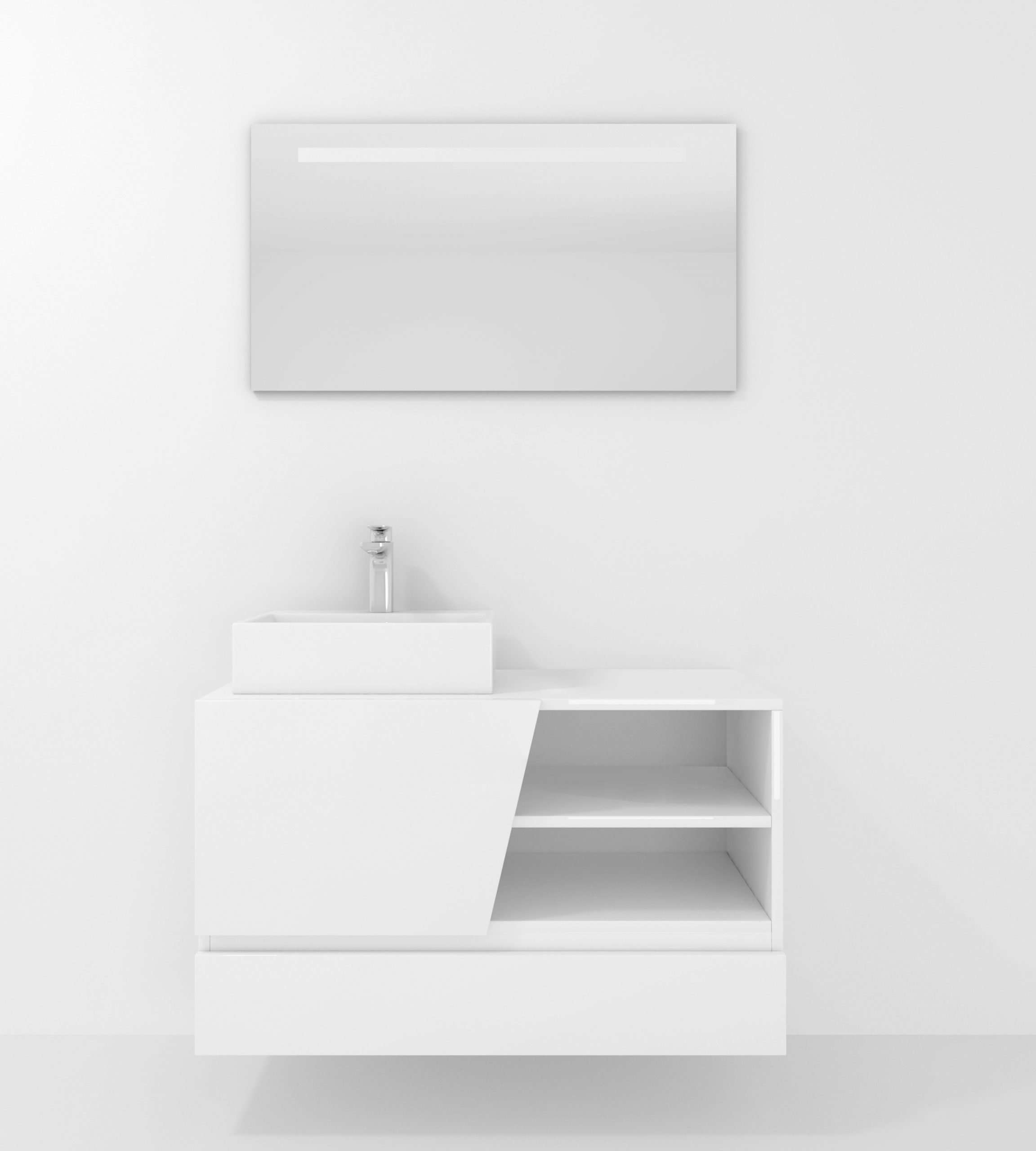 Pack Rennes Plus avec lavabo et miroir LED